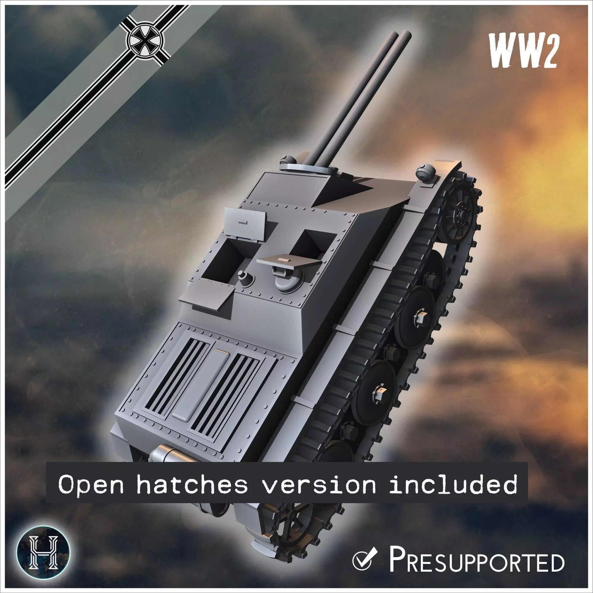 E-5 Panzerkleinzerstorer Rutscher Entwicklung light tank destroy 3D print model_27