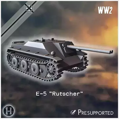E-5 Panzerkleinzerstorer Rutscher Entwicklung light tank destroy 3D print model