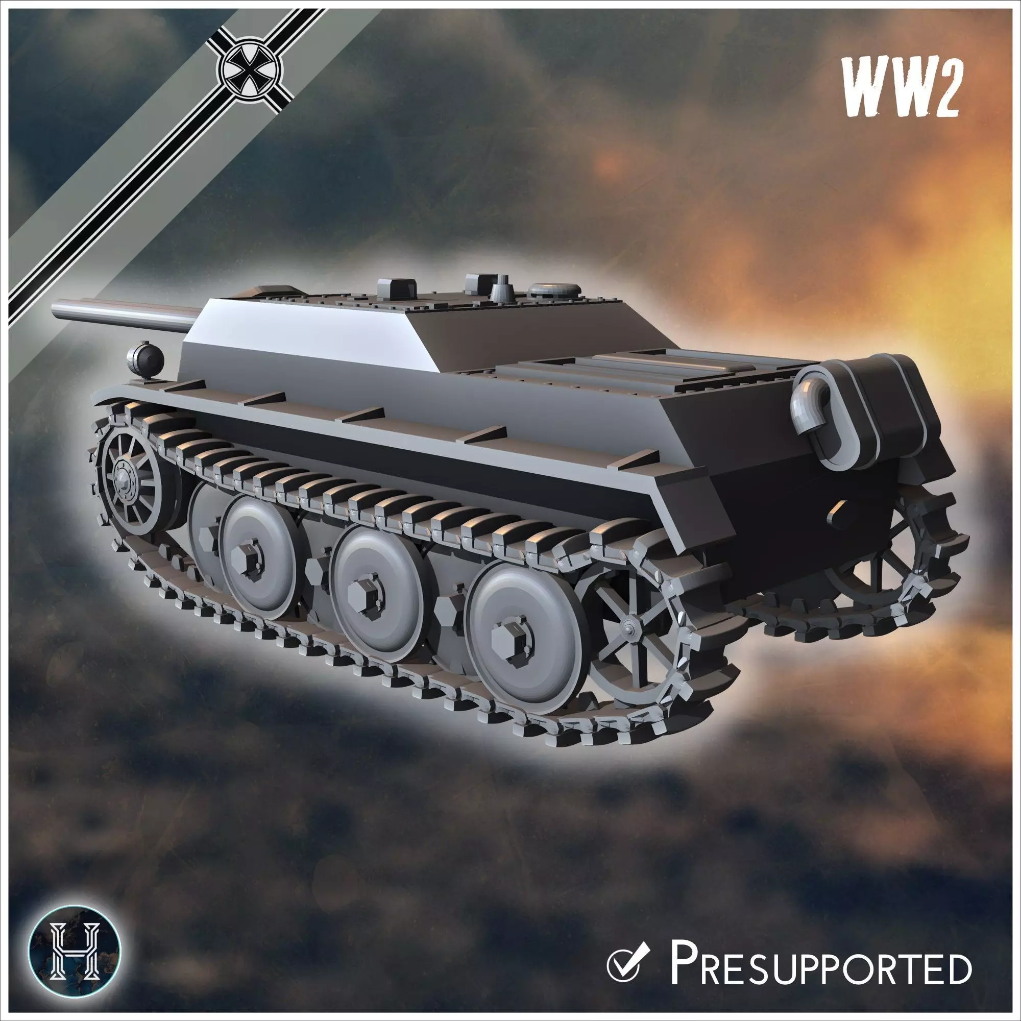 E-5 Panzerkleinzerstorer Rutscher Entwicklung light tank destroy 3D print model_7