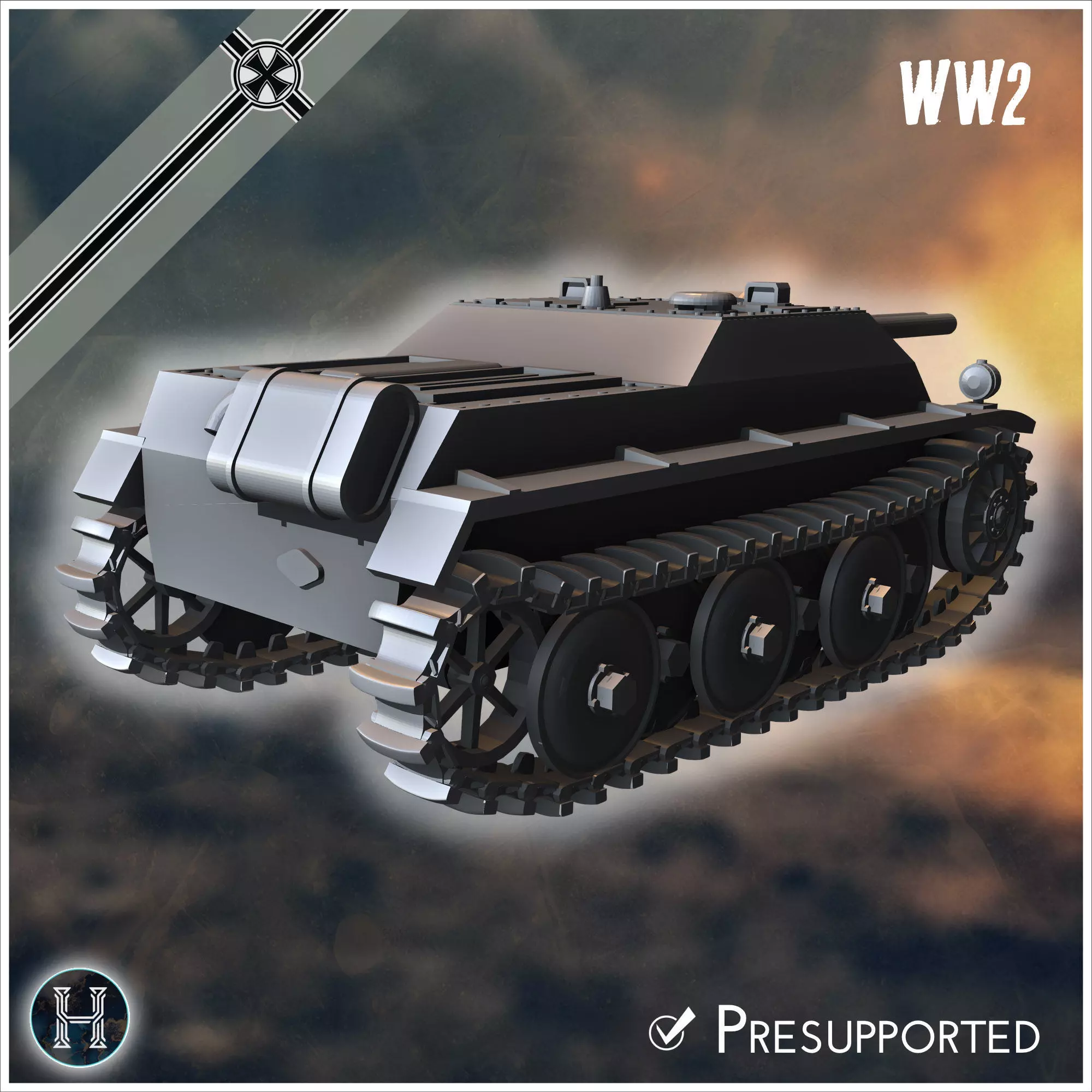 E-5 Panzerkleinzerstorer Rutscher Entwicklung light tank destroy 3D print model_2