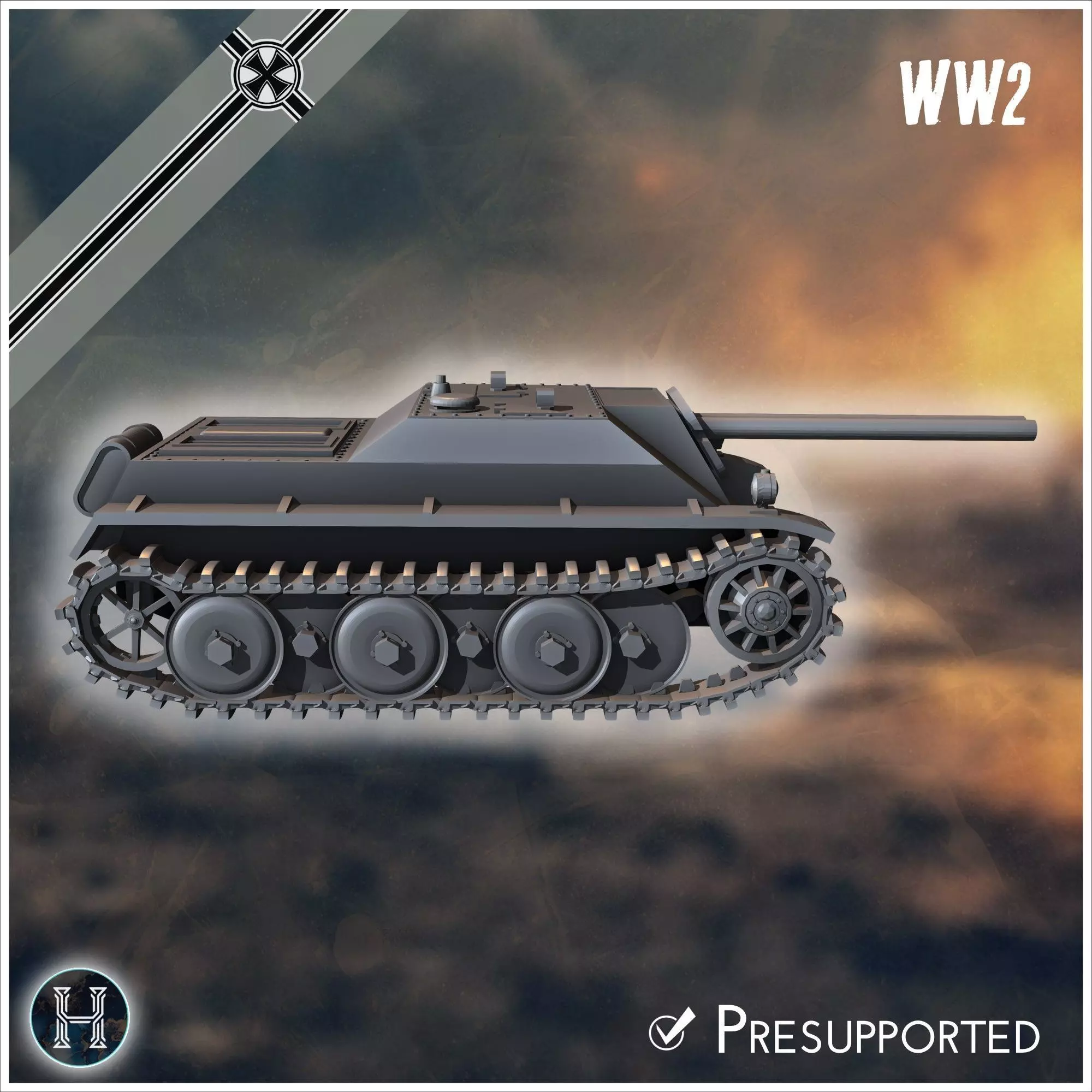 E-5 Panzerkleinzerstorer Rutscher Entwicklung light tank destroy 3D print model_25