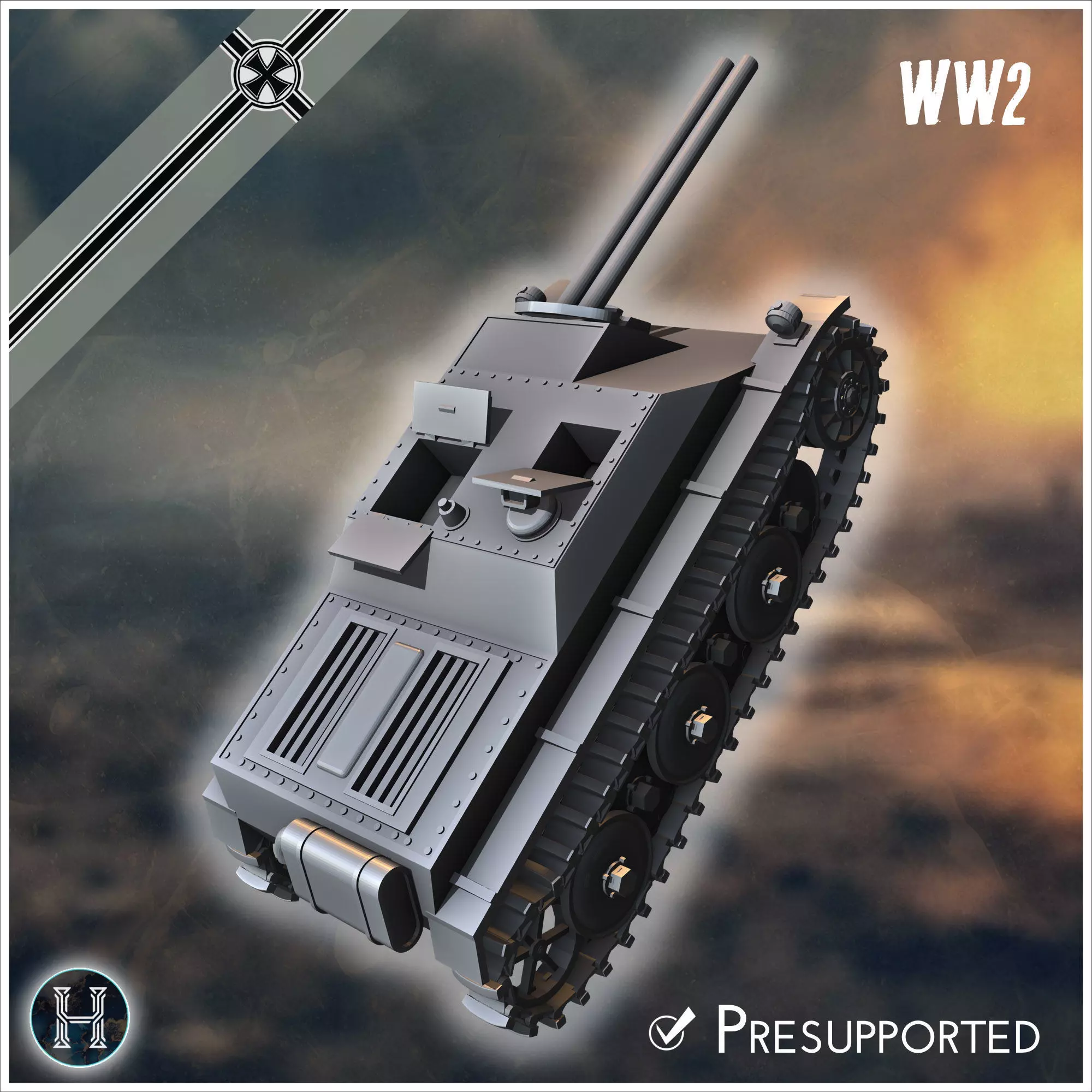 E-5 Panzerkleinzerstorer Rutscher Entwicklung light tank destroy 3D print model_26