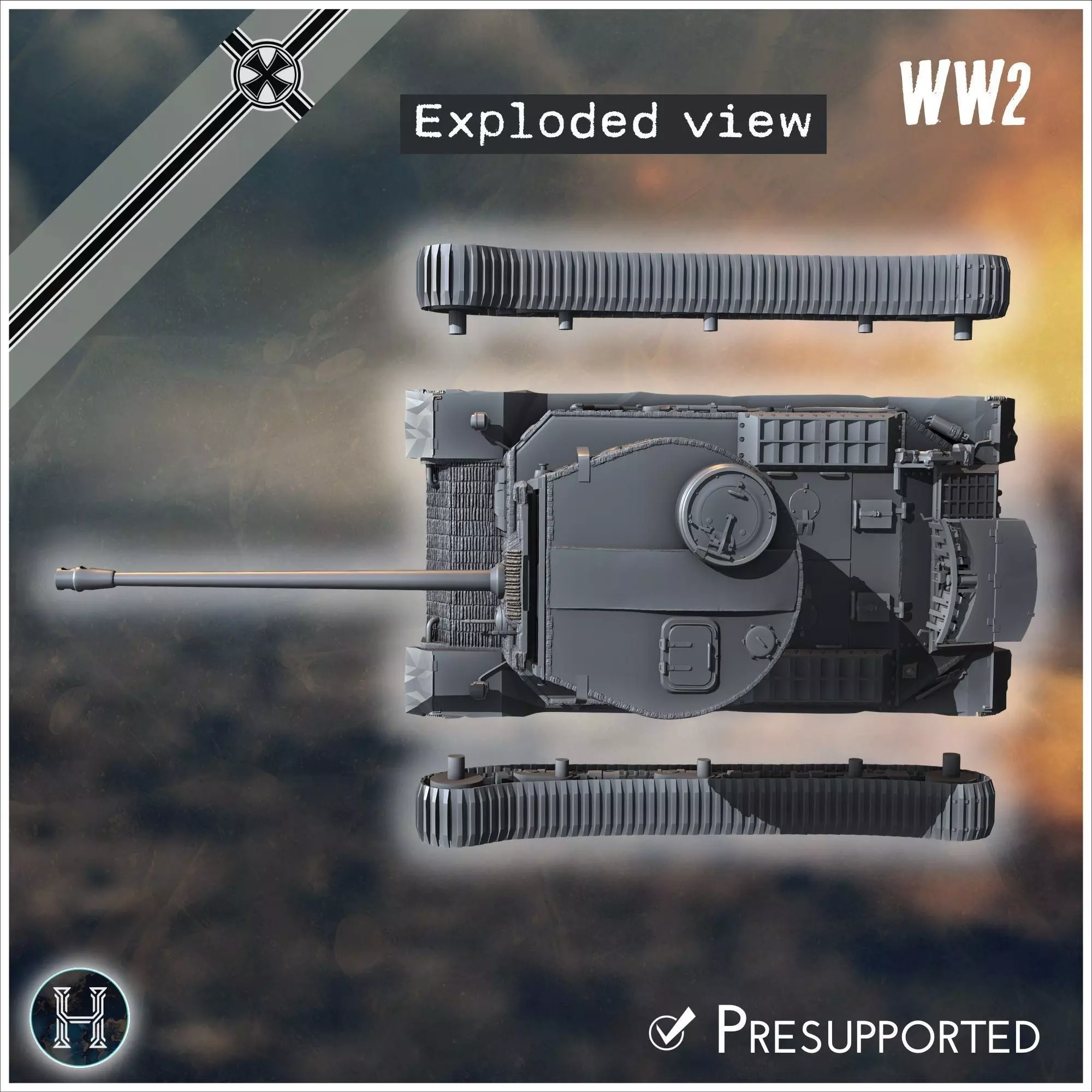 VK 4501 P Tiger prototype heavy tank - Germany Eastern Western F 3D print model_6