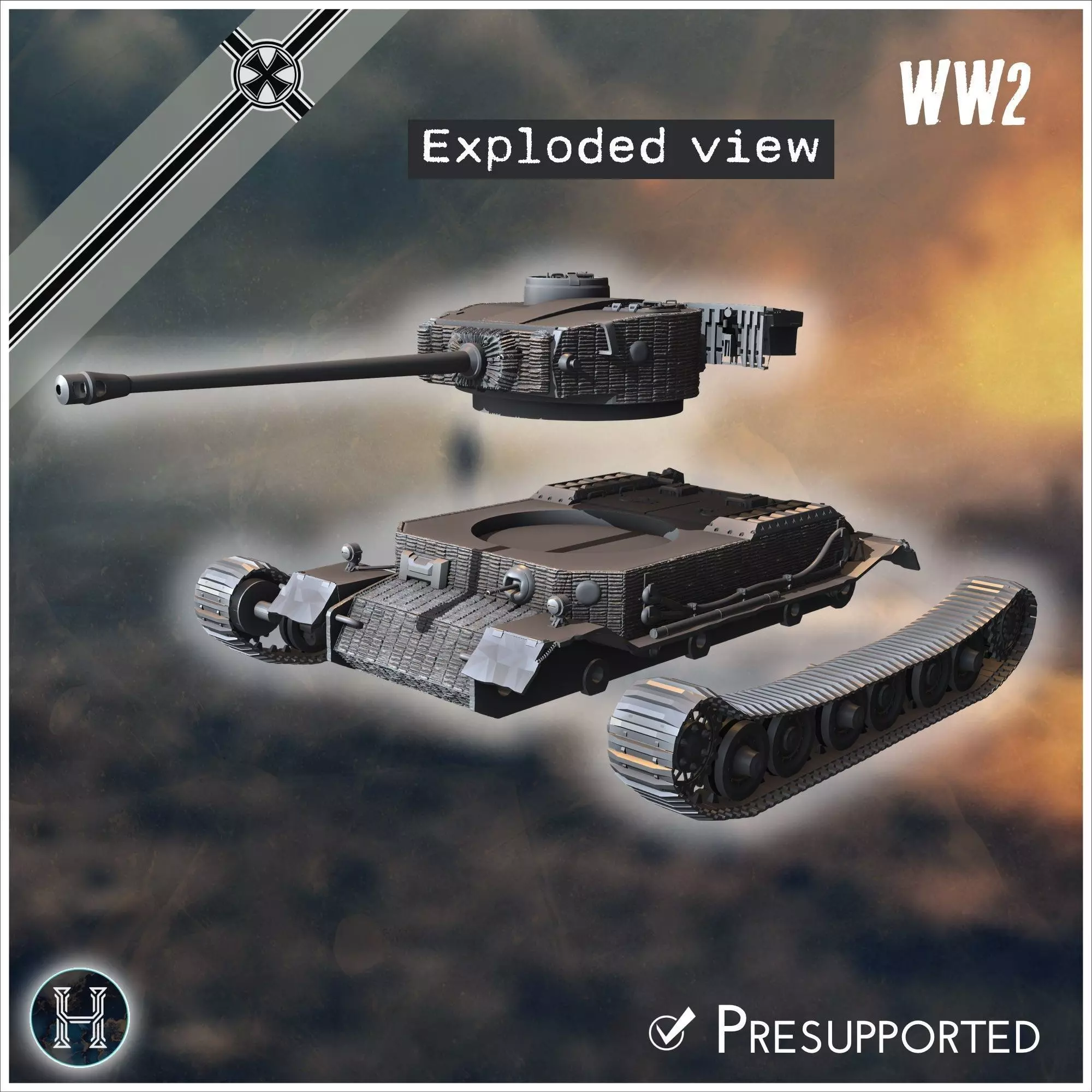 VK 4501 P Tiger prototype heavy tank - Germany Eastern Western F 3D print model_10