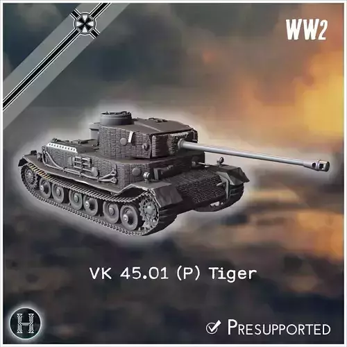 VK 4501 P Tiger prototype heavy tank - Germany Eastern Western F 3D print model