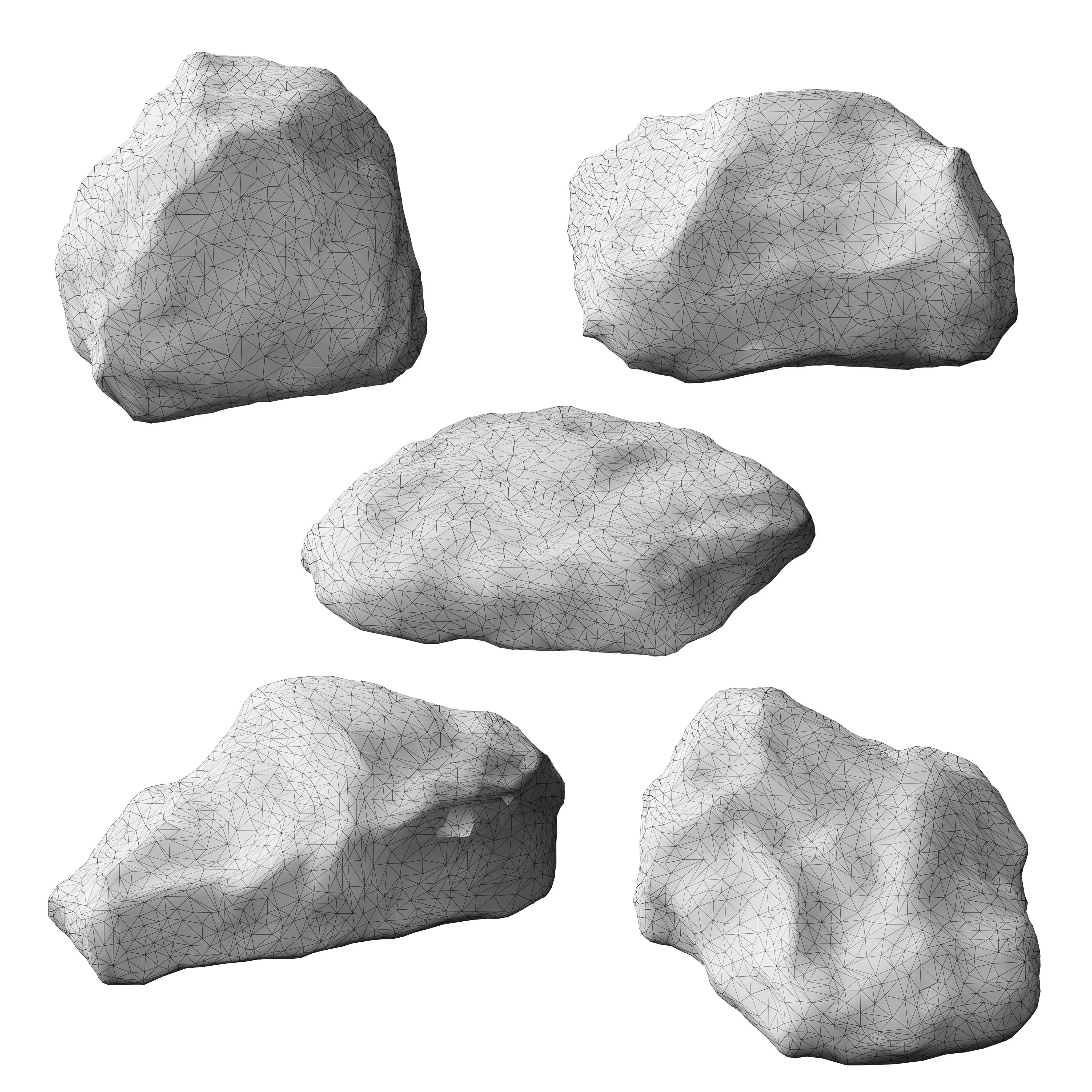 30 Low poly Rock Collection 3D model_20