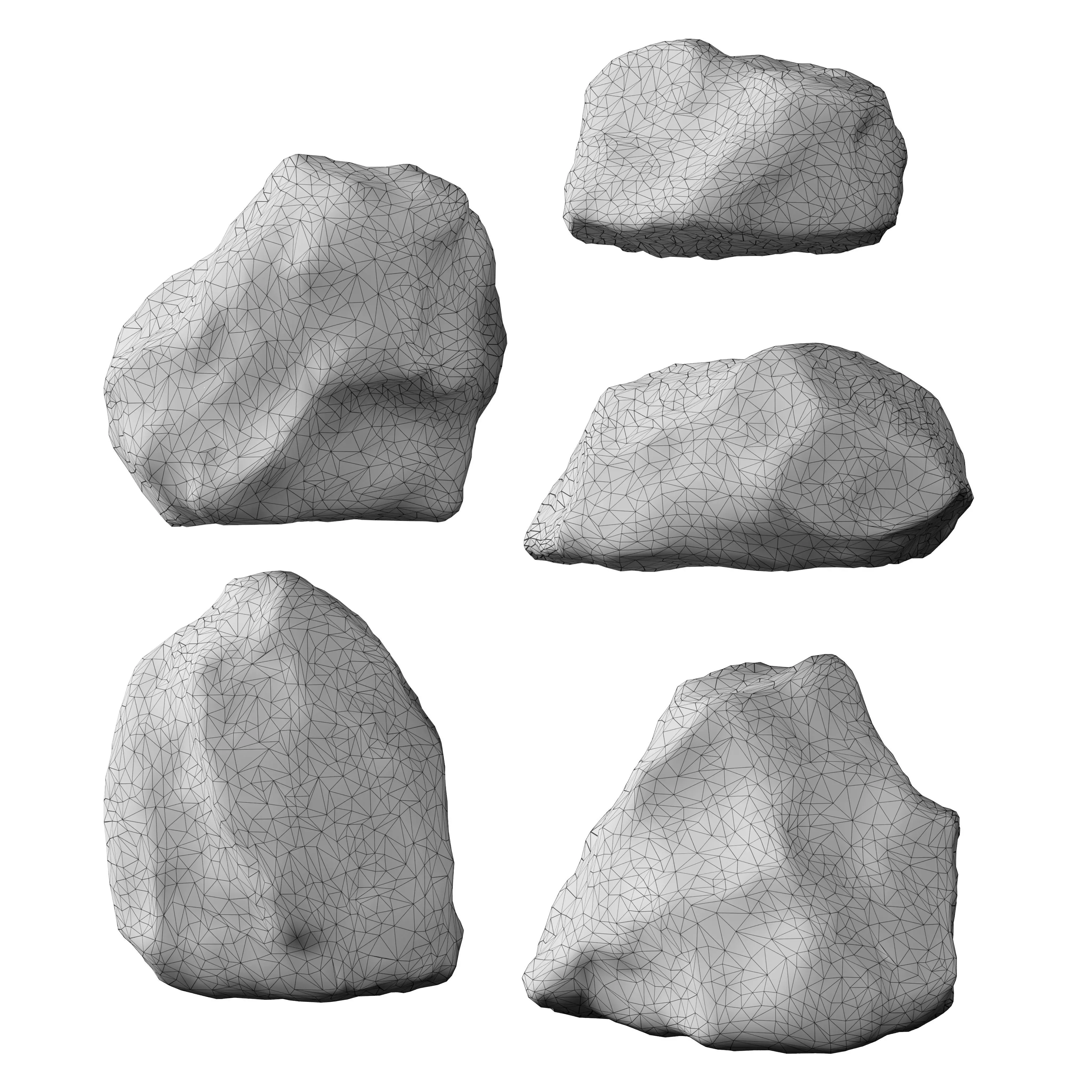 30 Low poly Rock Collection 3D model_41