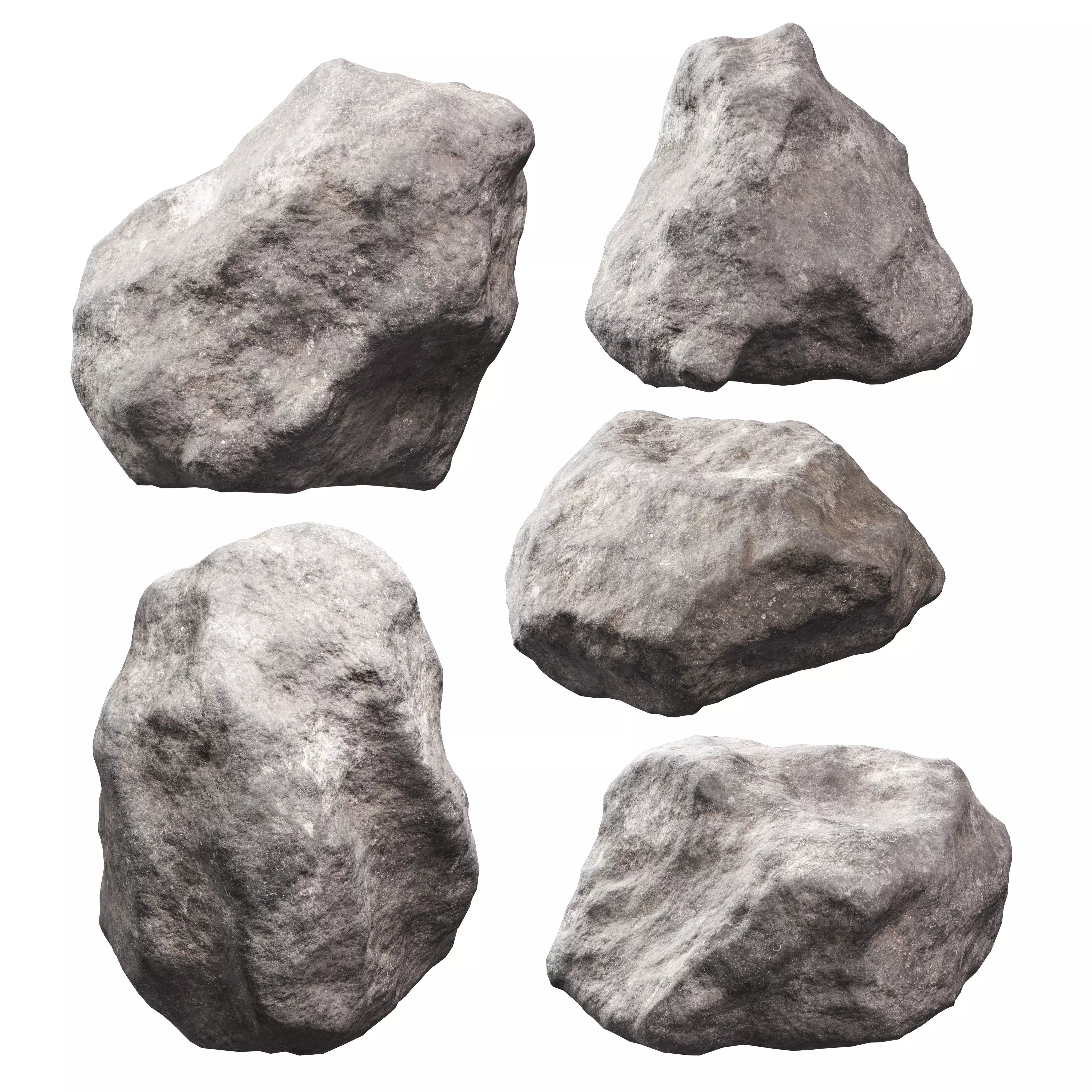 30 Low poly Rock Collection 3D model_35