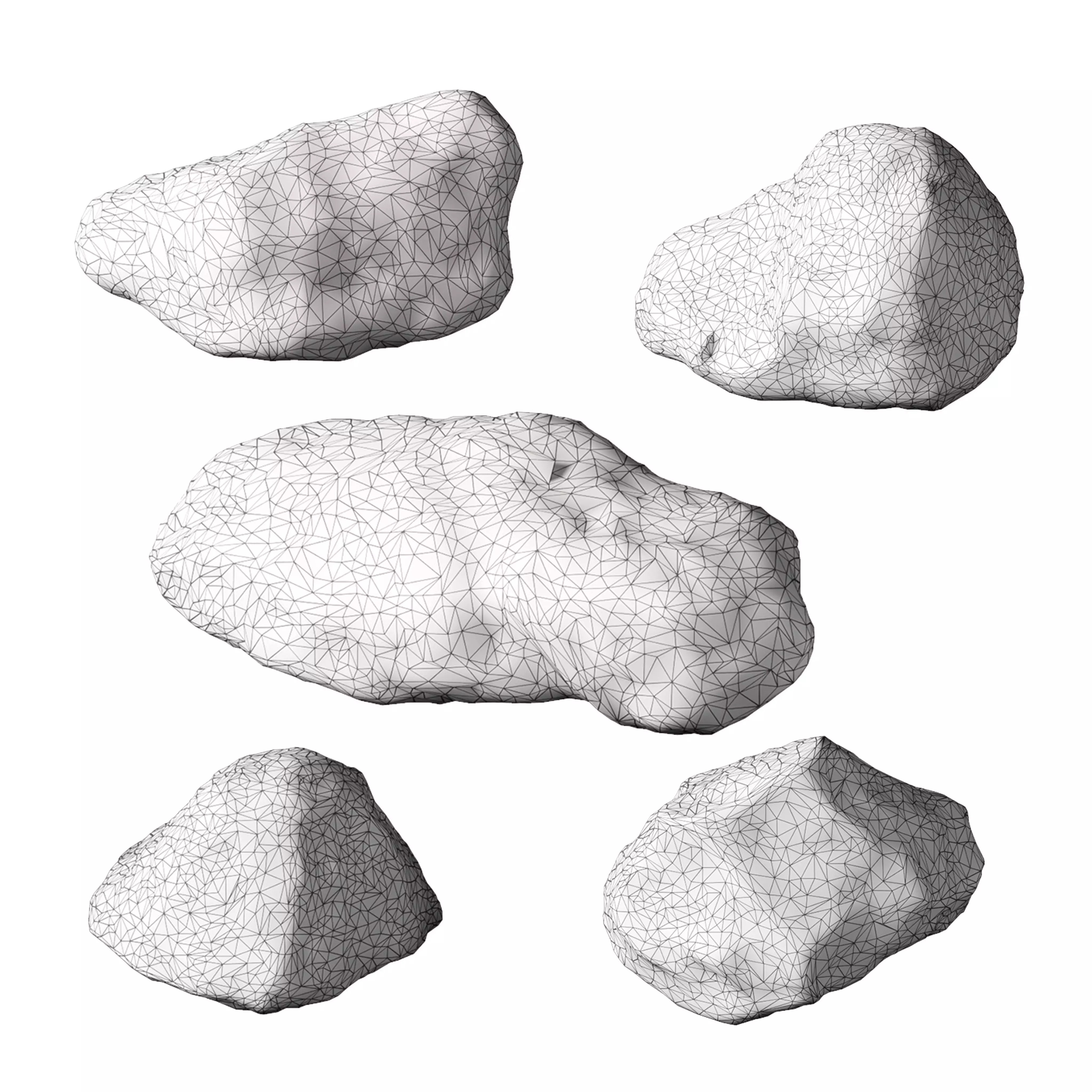 30 Low poly Rock Collection 3D model_6