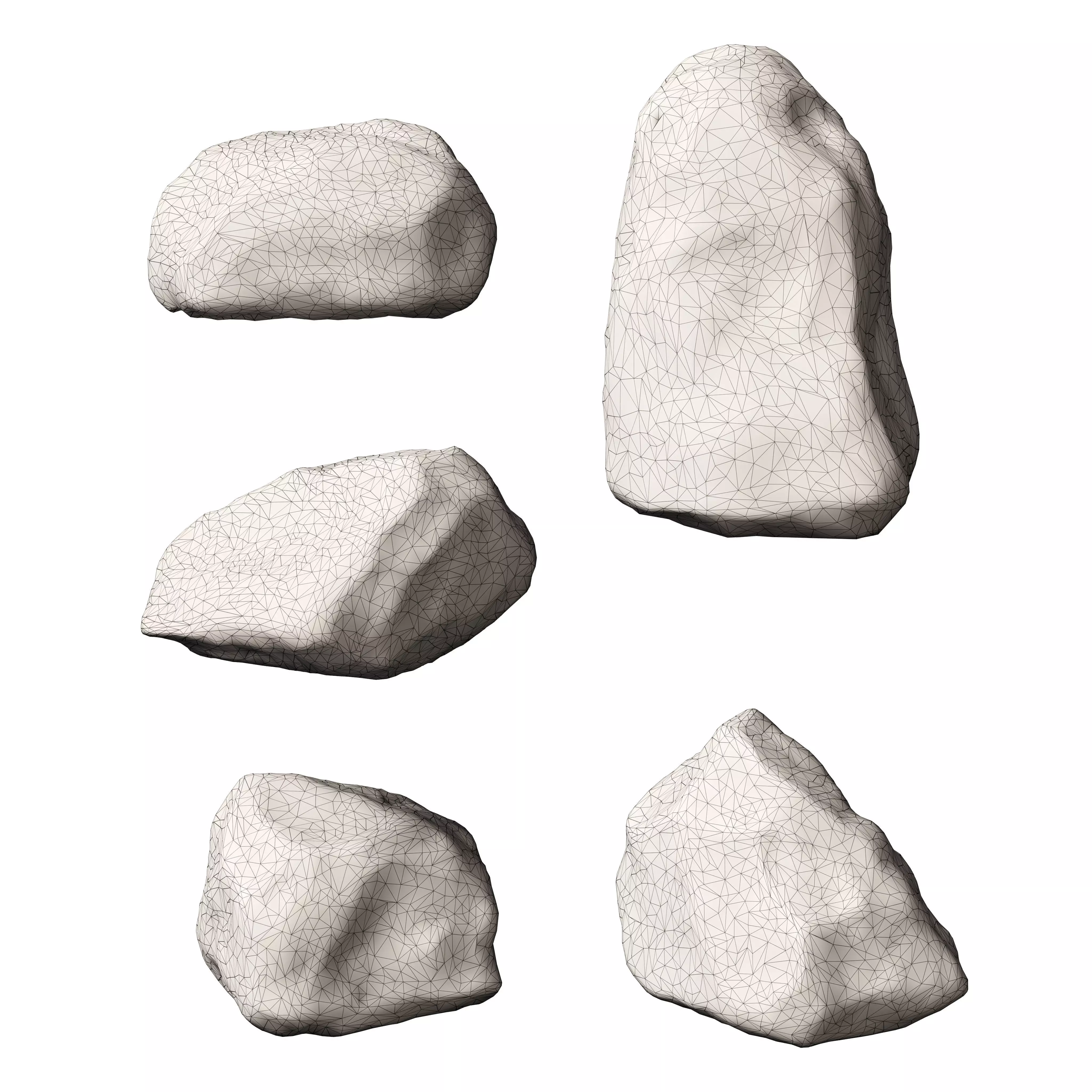 30 Low poly Rock Collection 3D model_27
