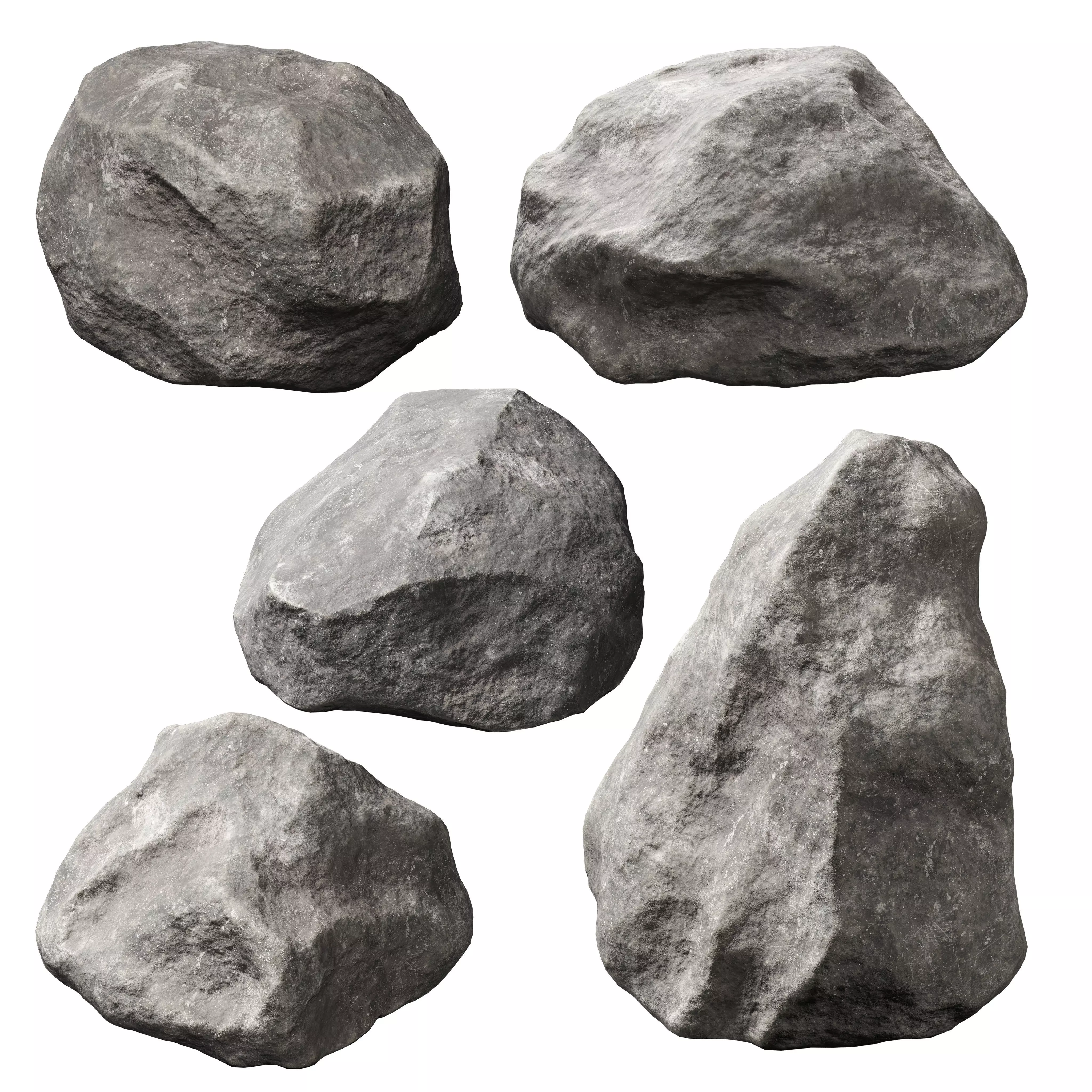 30 Low poly Rock Collection 3D model_28