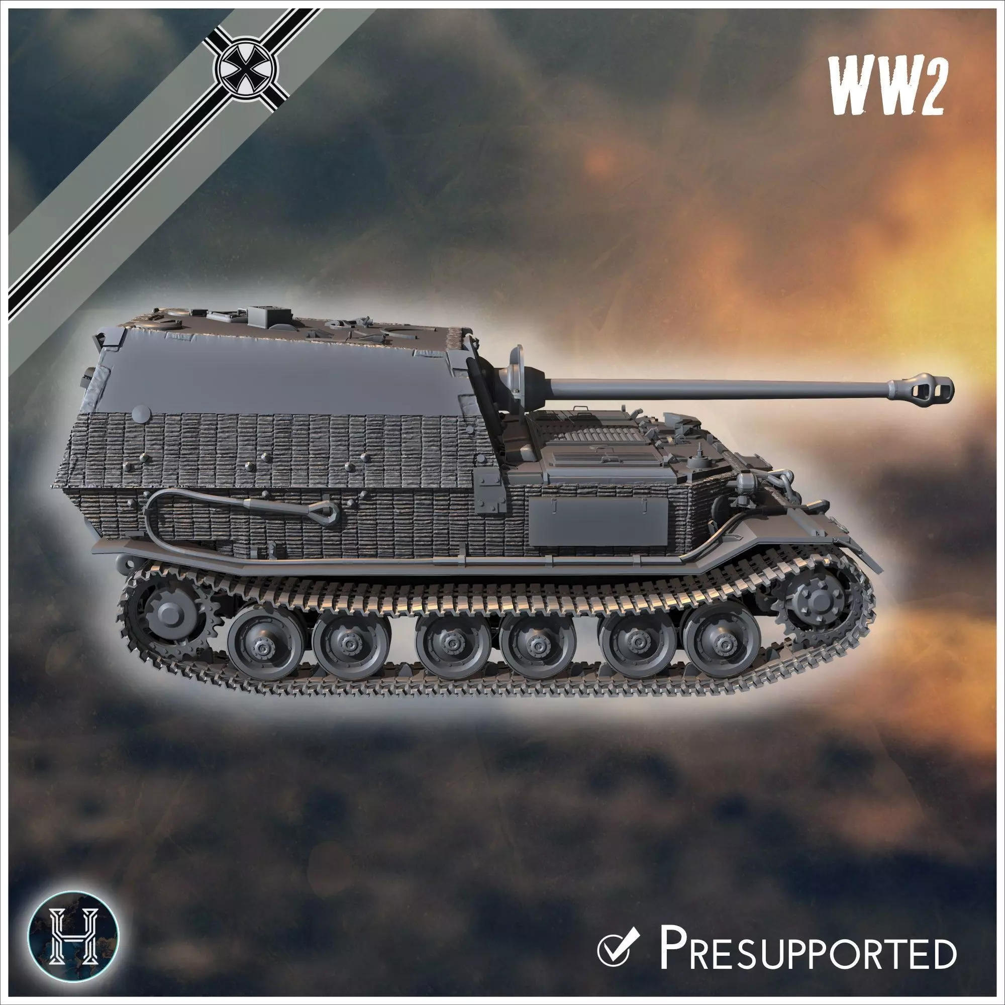 Panzerjager Tiger P Ferdinand early tank destroyer - Germany E 3D print model_16