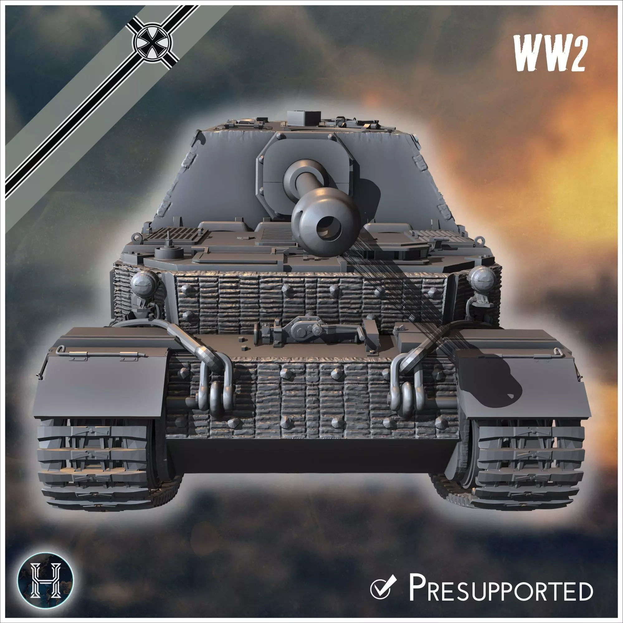 Panzerjager Tiger P Ferdinand early tank destroyer - Germany E 3D print model_12