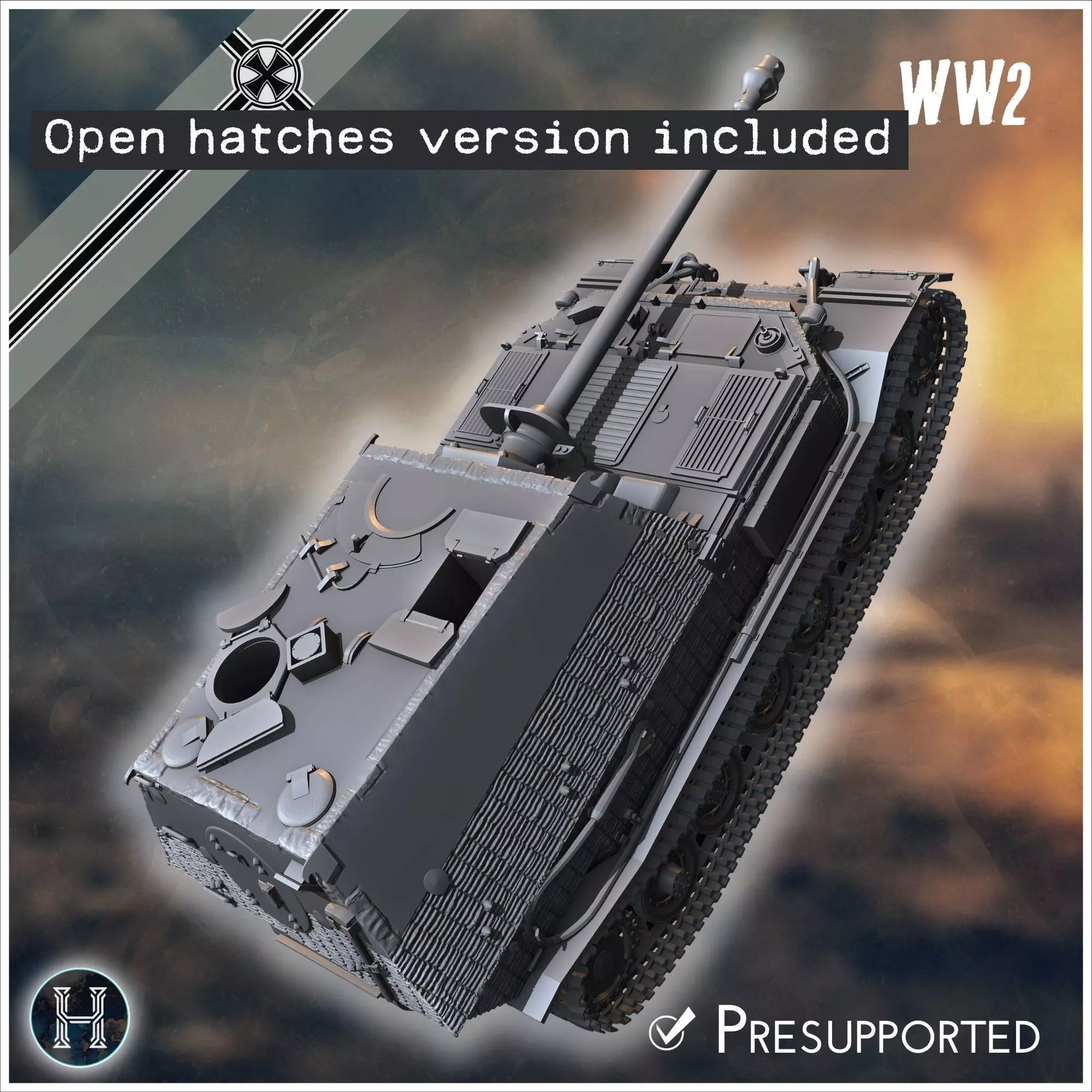 Panzerjager Tiger P Ferdinand early tank destroyer - Germany E 3D print model_2