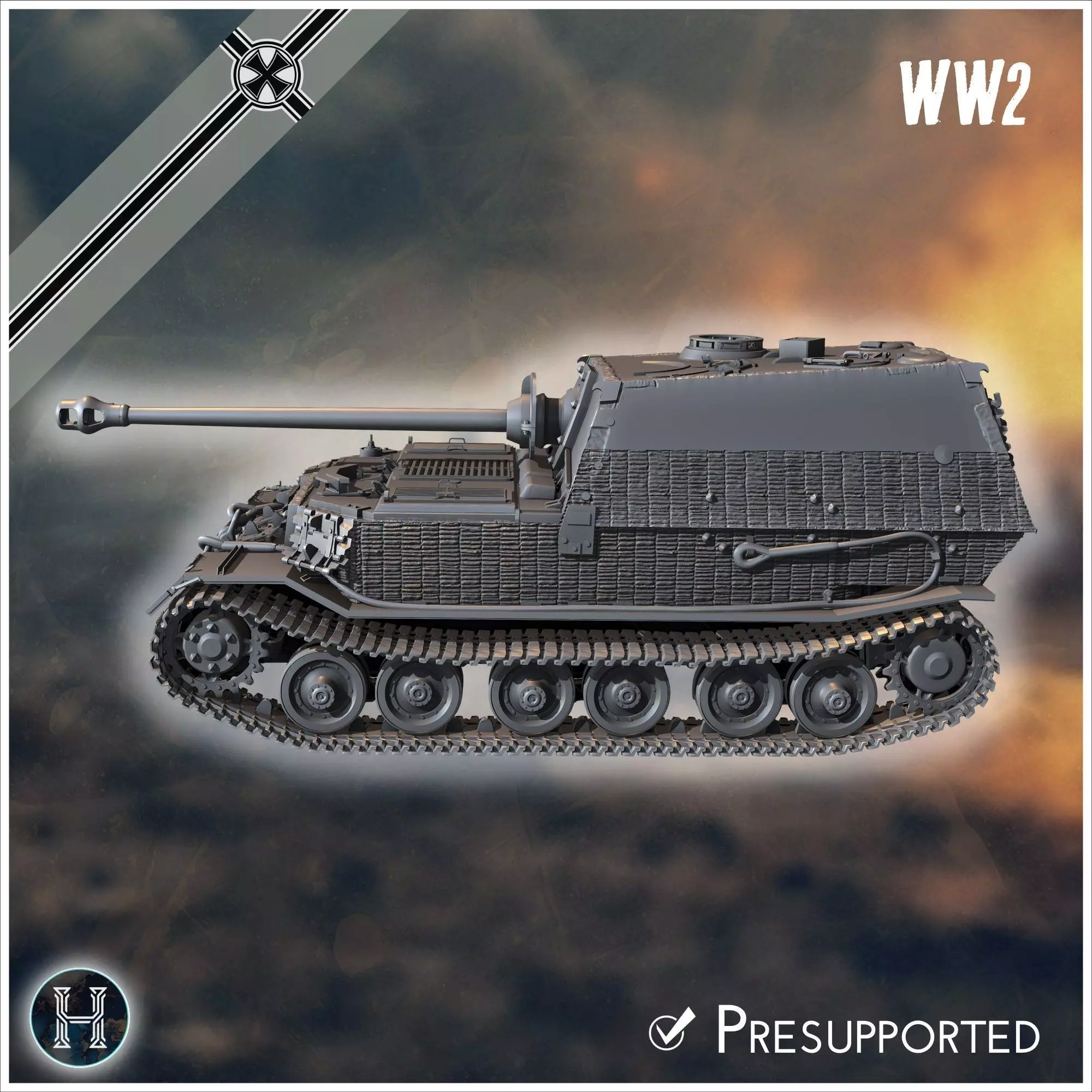 Panzerjager Tiger P Elefant late tank destroyer - Germany East 3D print model_9