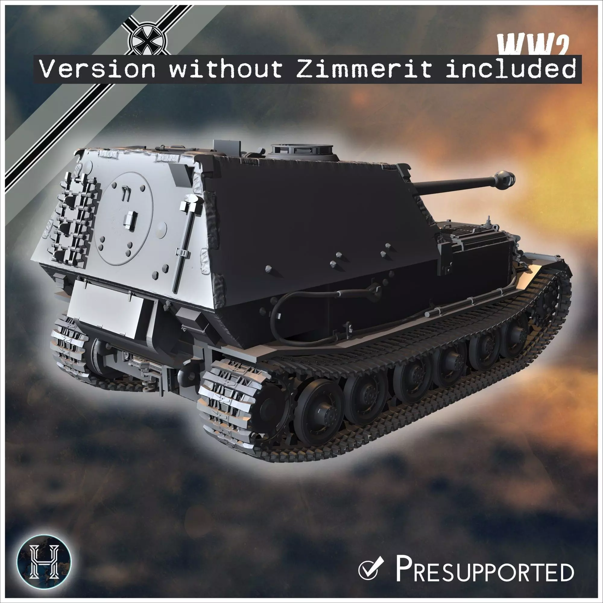 Panzerjager Tiger P Elefant late tank destroyer - Germany East 3D print model_1