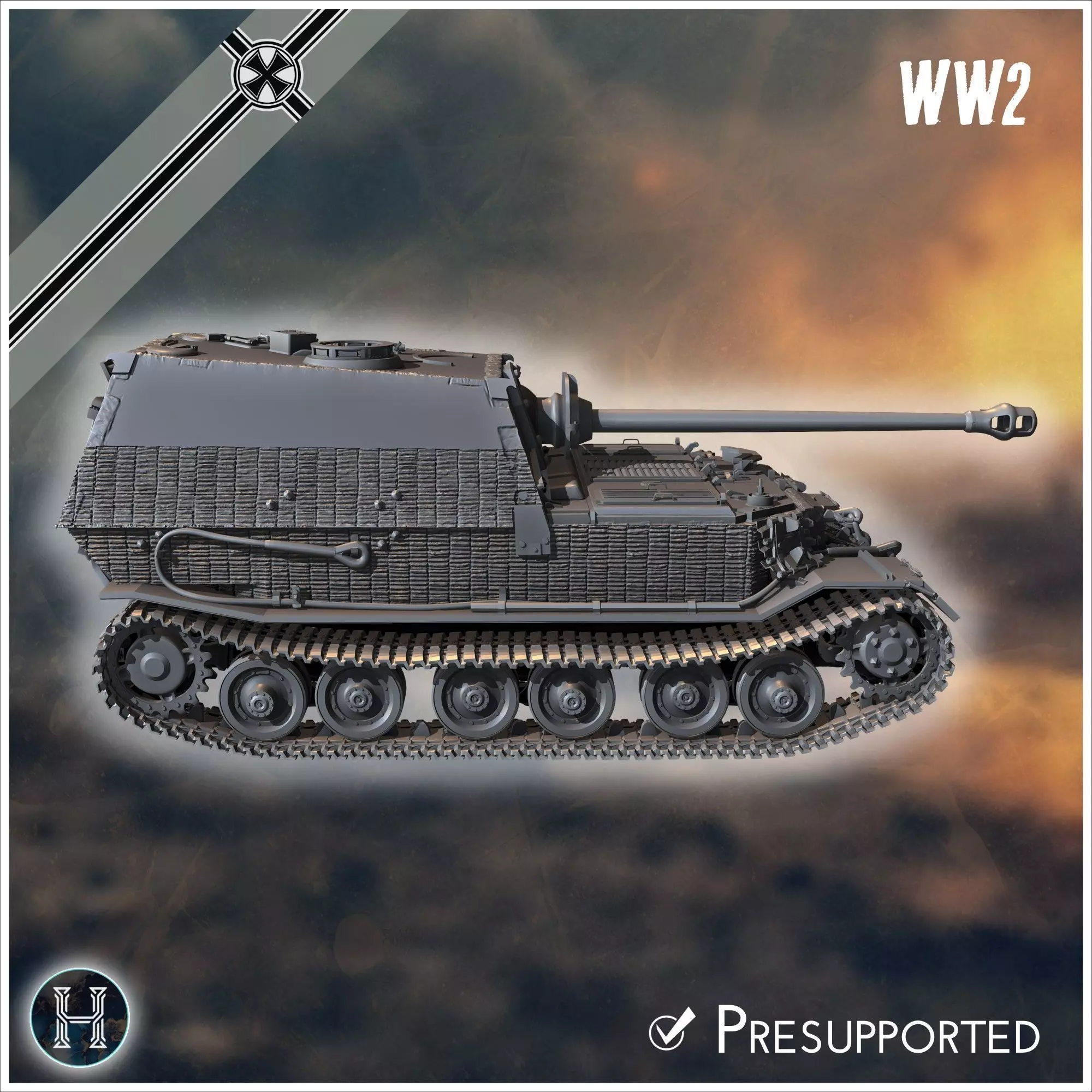 Panzerjager Tiger P Elefant late tank destroyer - Germany East 3D print model_16