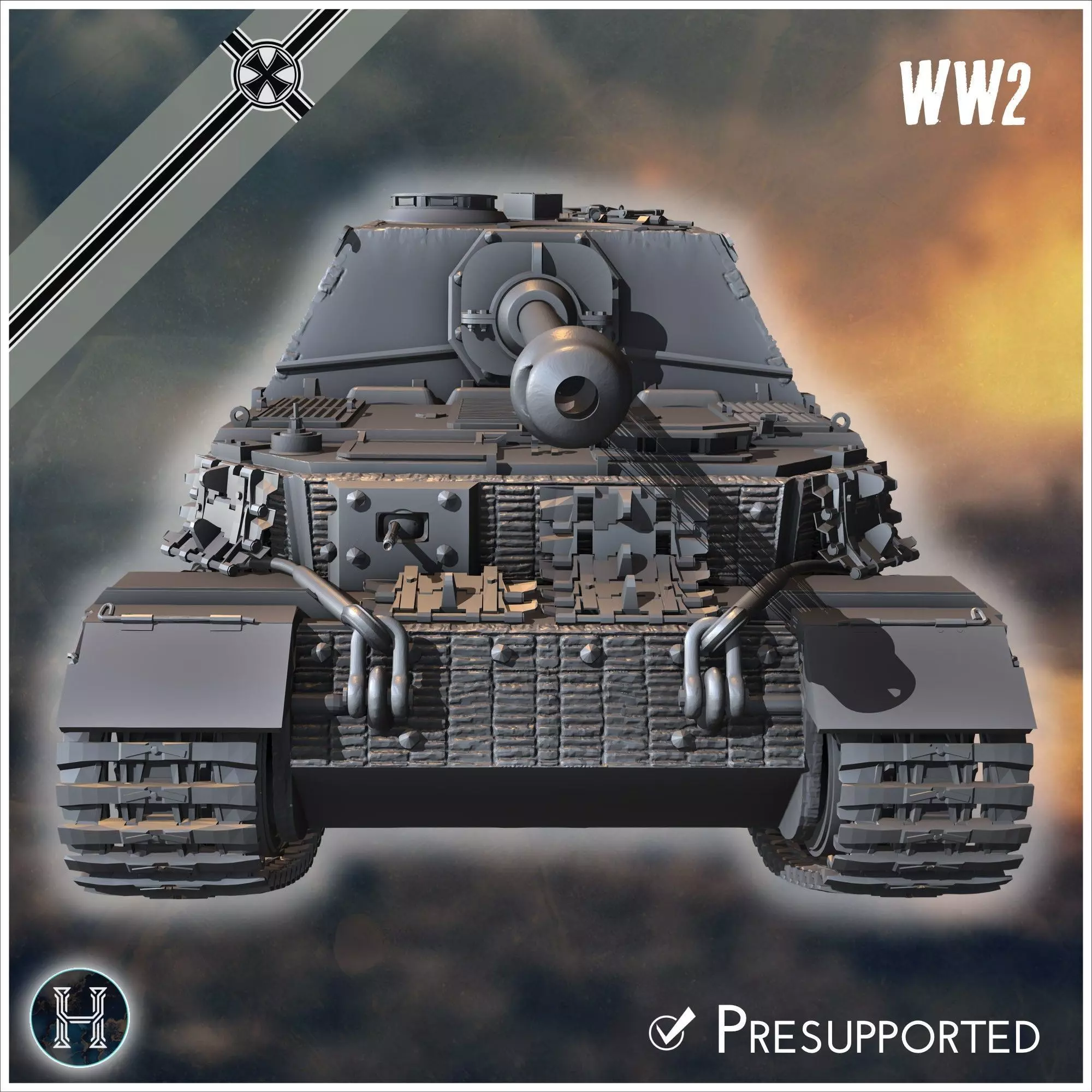 Panzerjager Tiger P Elefant late tank destroyer - Germany East 3D print model_12