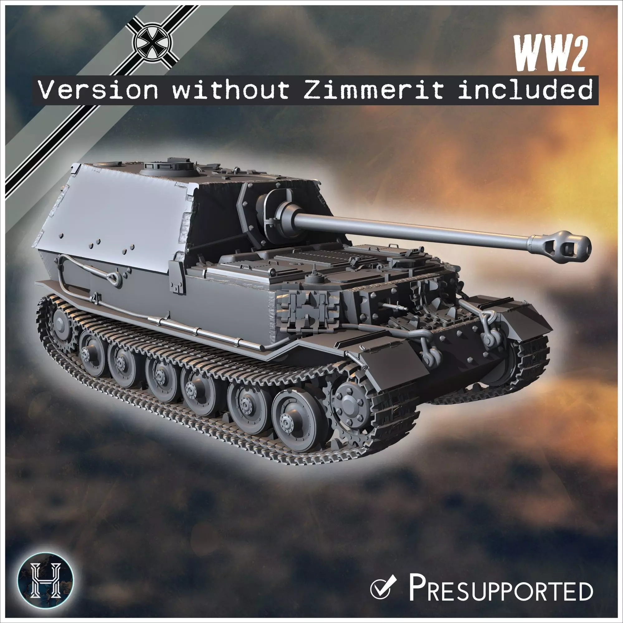 Panzerjager Tiger P Elefant late tank destroyer - Germany East 3D print model_14