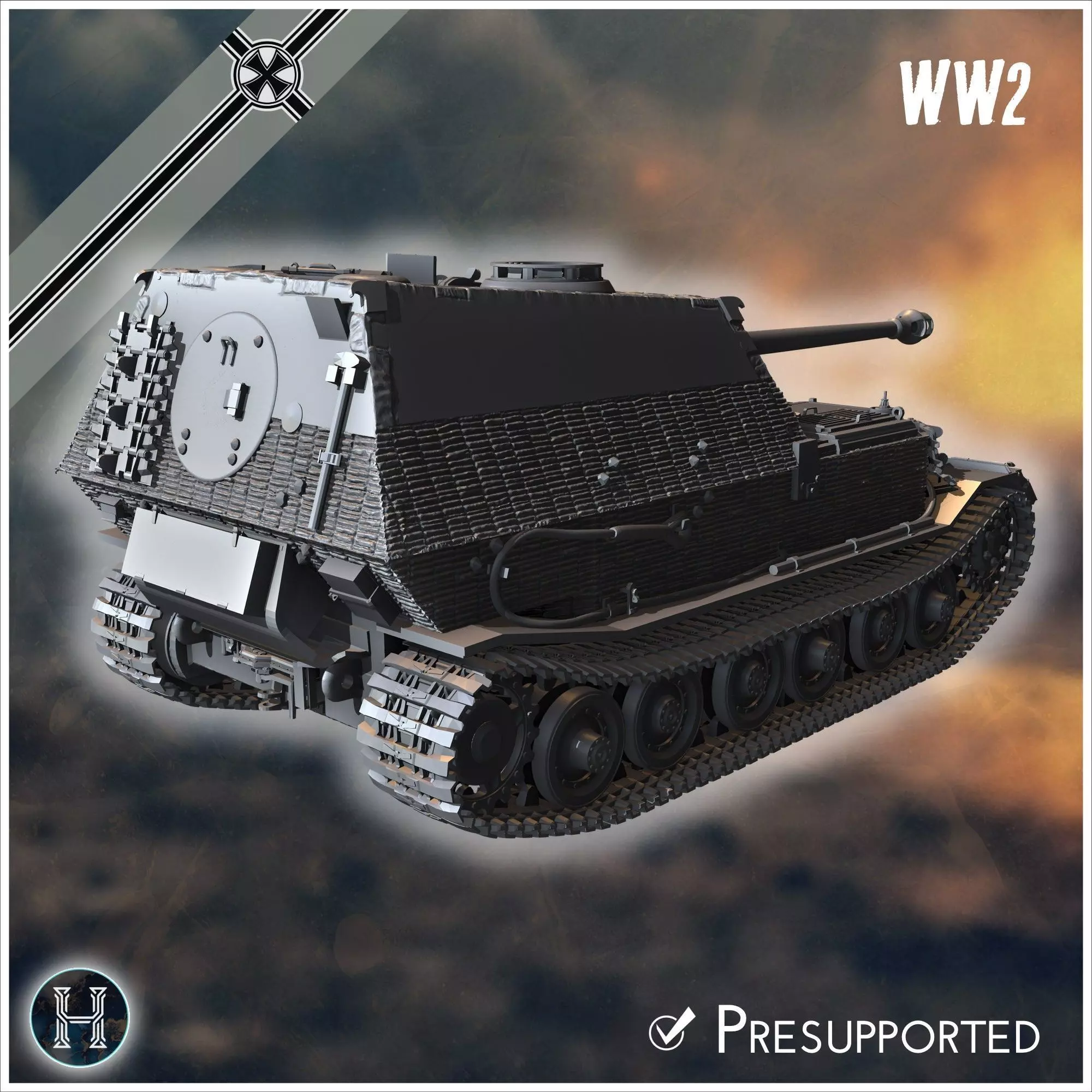 Panzerjager Tiger P Elefant late tank destroyer - Germany East 3D print model_3