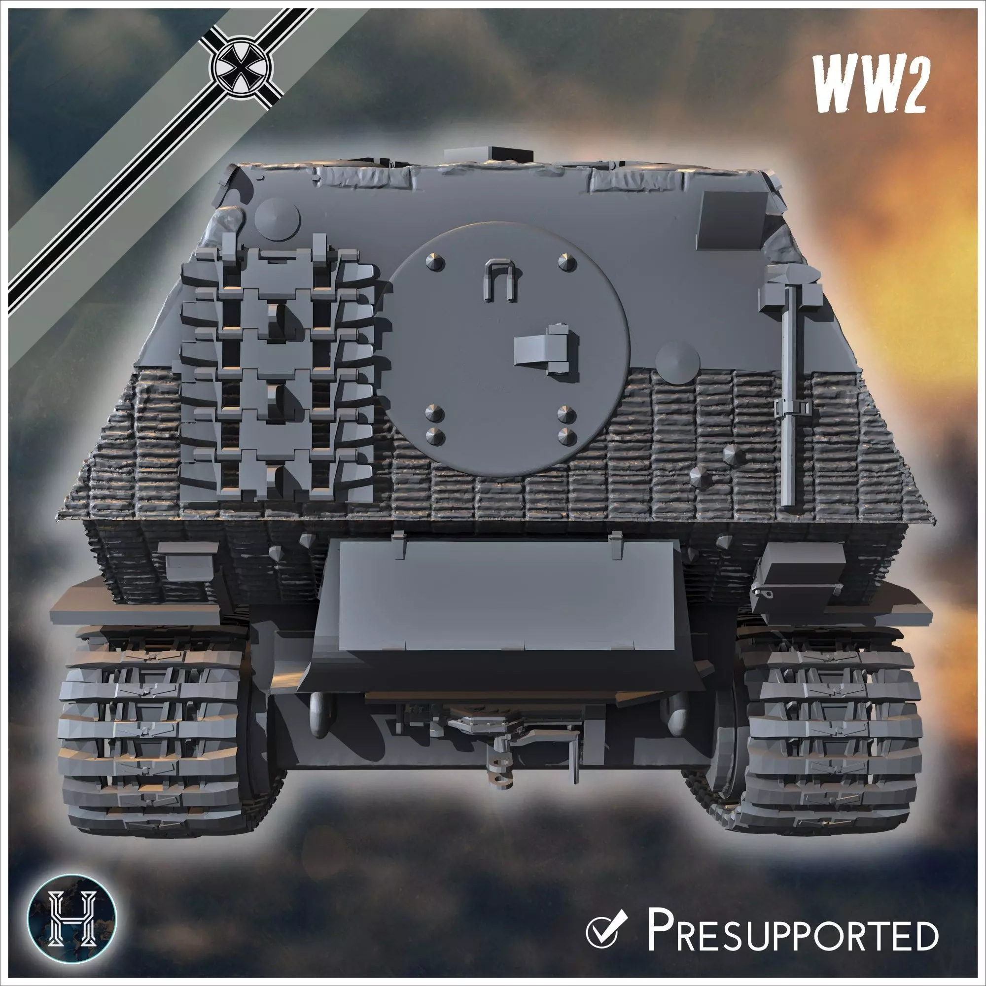 Panzerjager Tiger P Elefant late tank destroyer - Germany East 3D print model_4