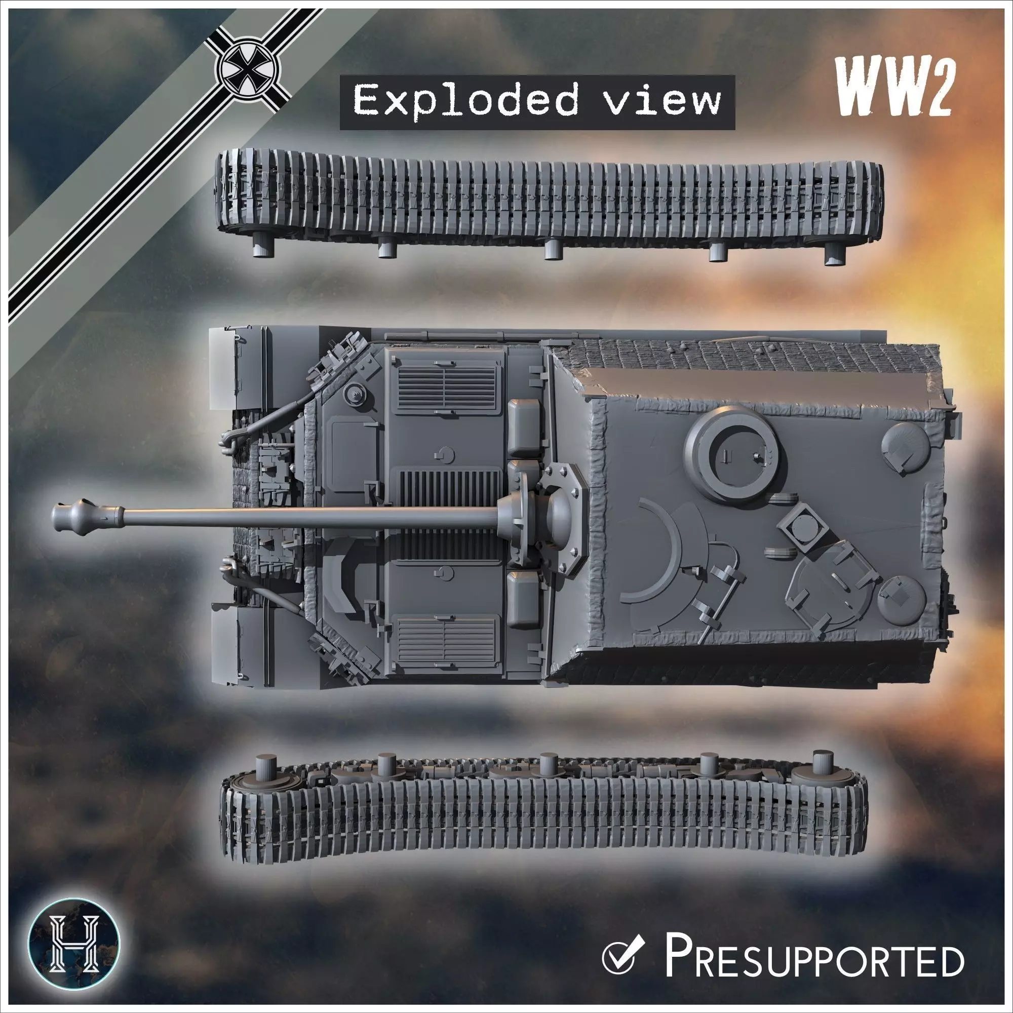 Panzerjager Tiger P Elefant late tank destroyer - Germany East 3D print model_6