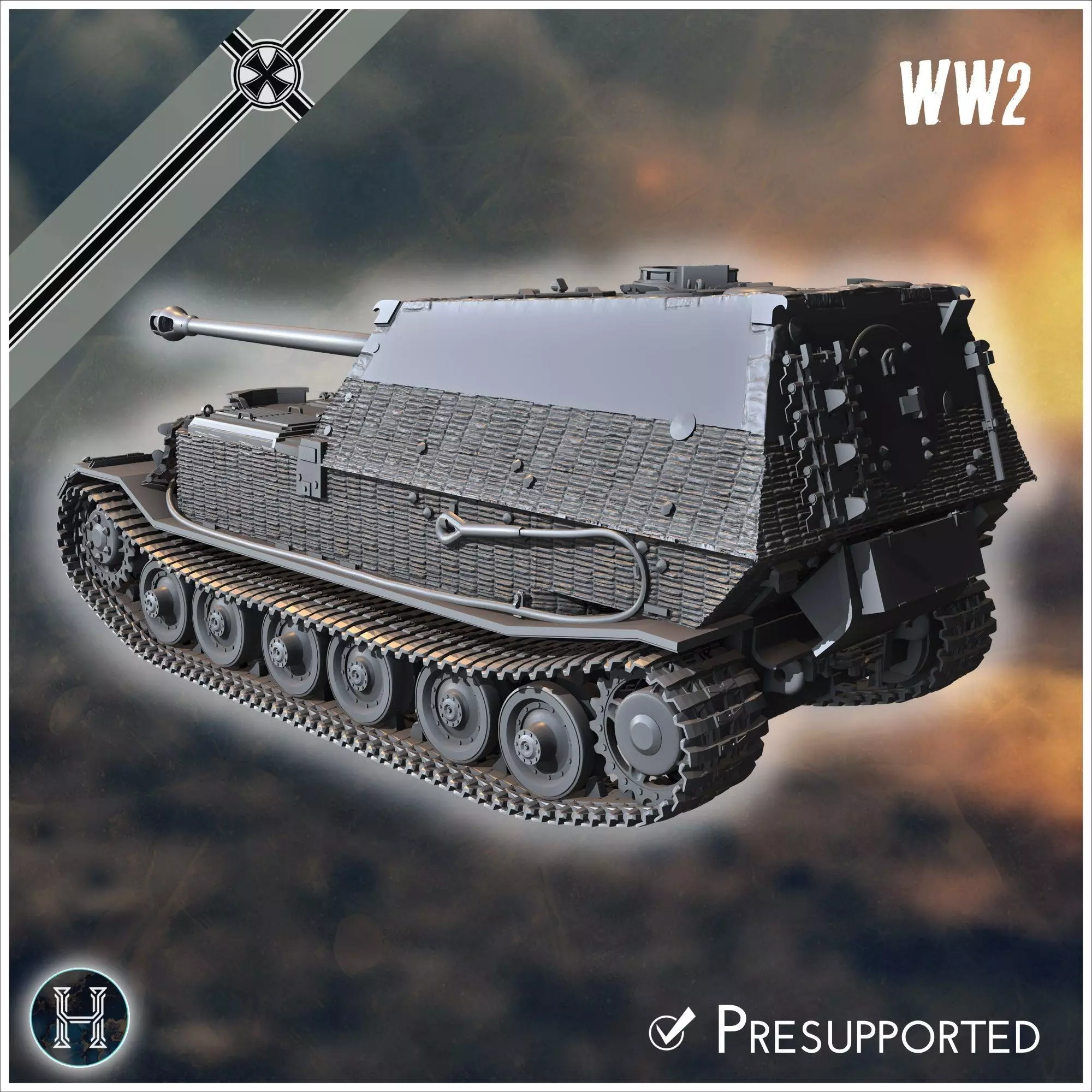 Panzerjager Tiger P Elefant late tank destroyer - Germany East 3D print model_5