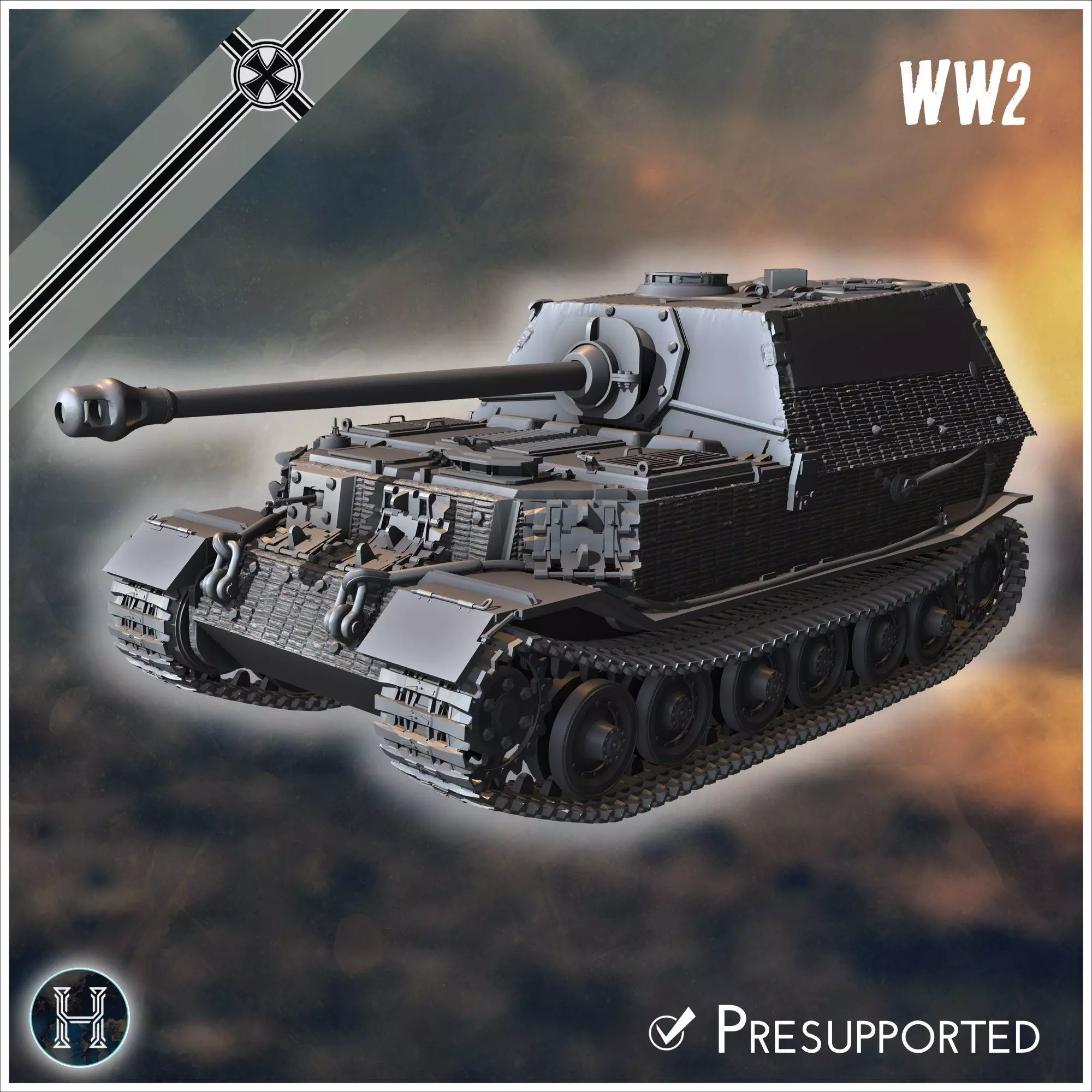 Panzerjager Tiger P Elefant late tank destroyer - Germany East 3D print model_11