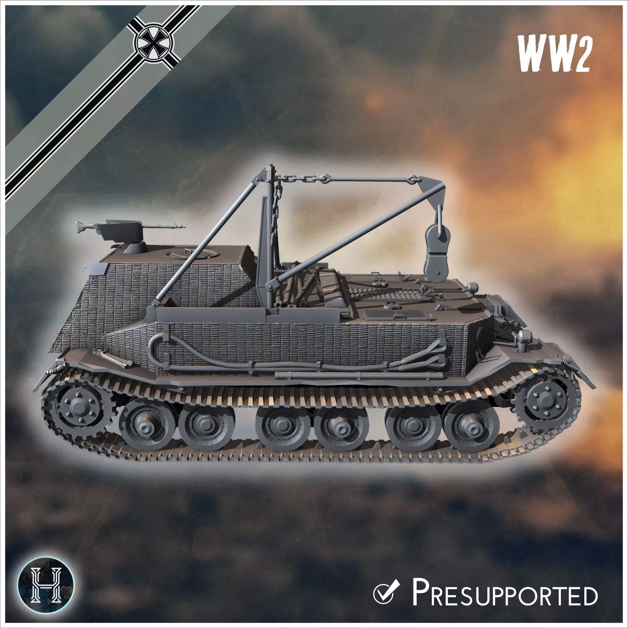 Bergepanzer Tiger P armored recovery vehicle - Germany Eastern W 3D print model_16