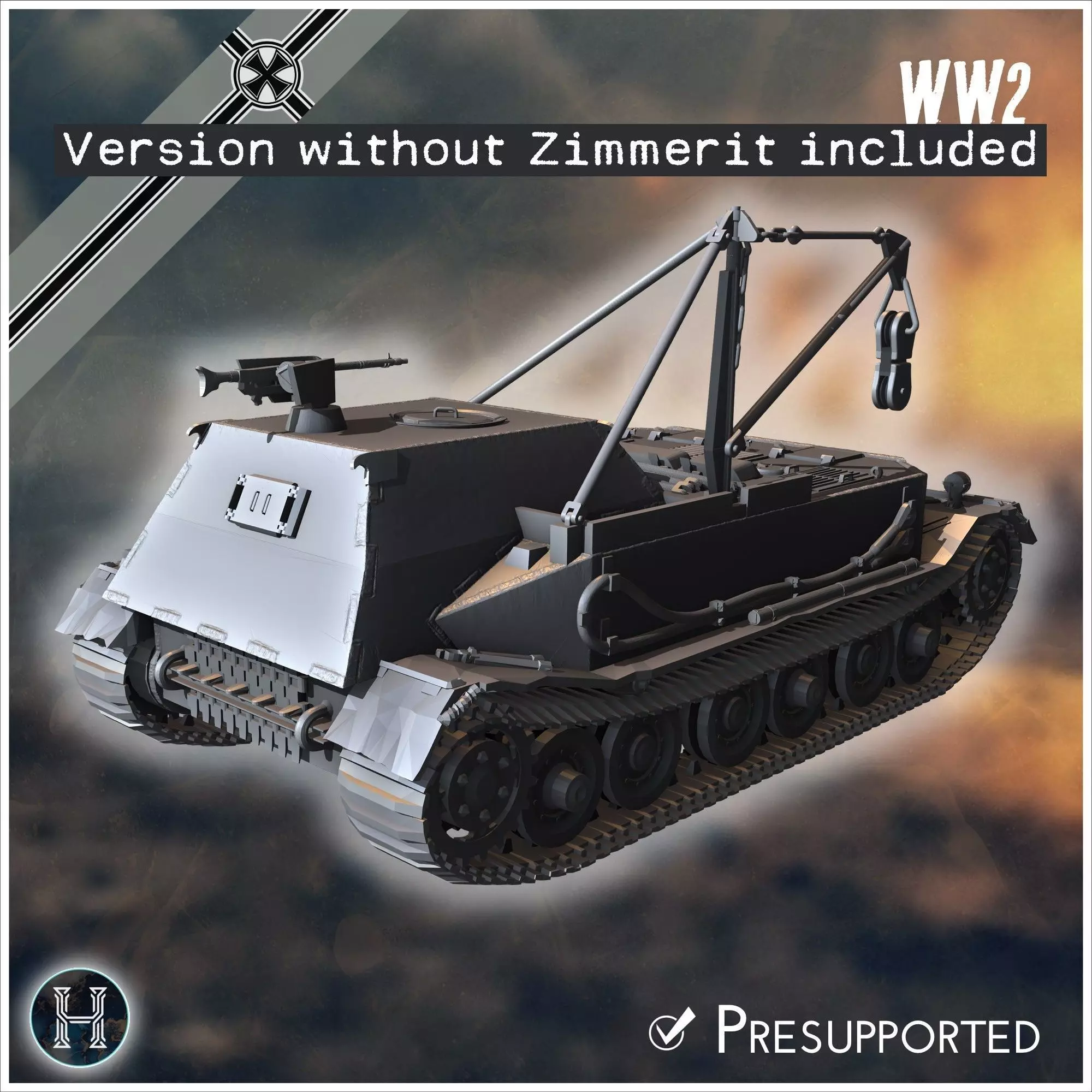 Bergepanzer Tiger P armored recovery vehicle - Germany Eastern W 3D print model_1