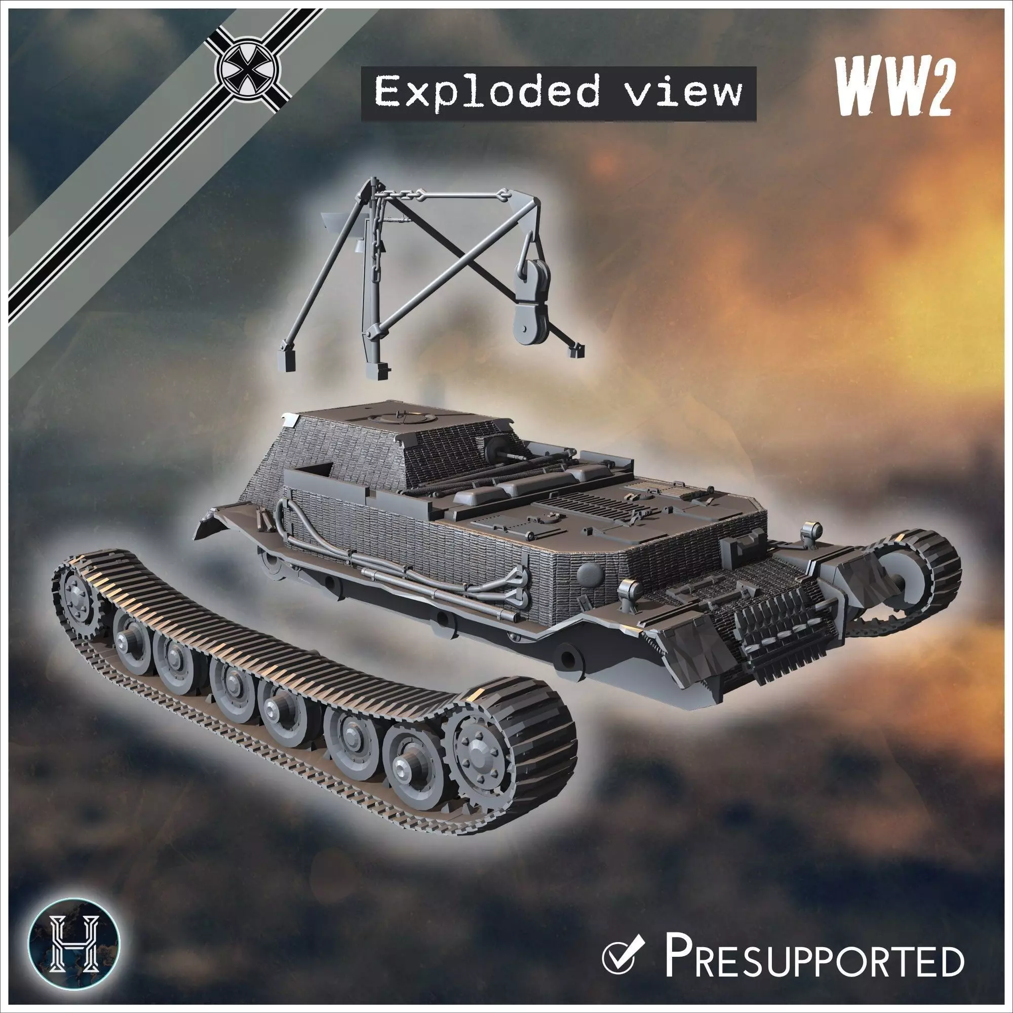 Bergepanzer Tiger P armored recovery vehicle - Germany Eastern W 3D print model_13