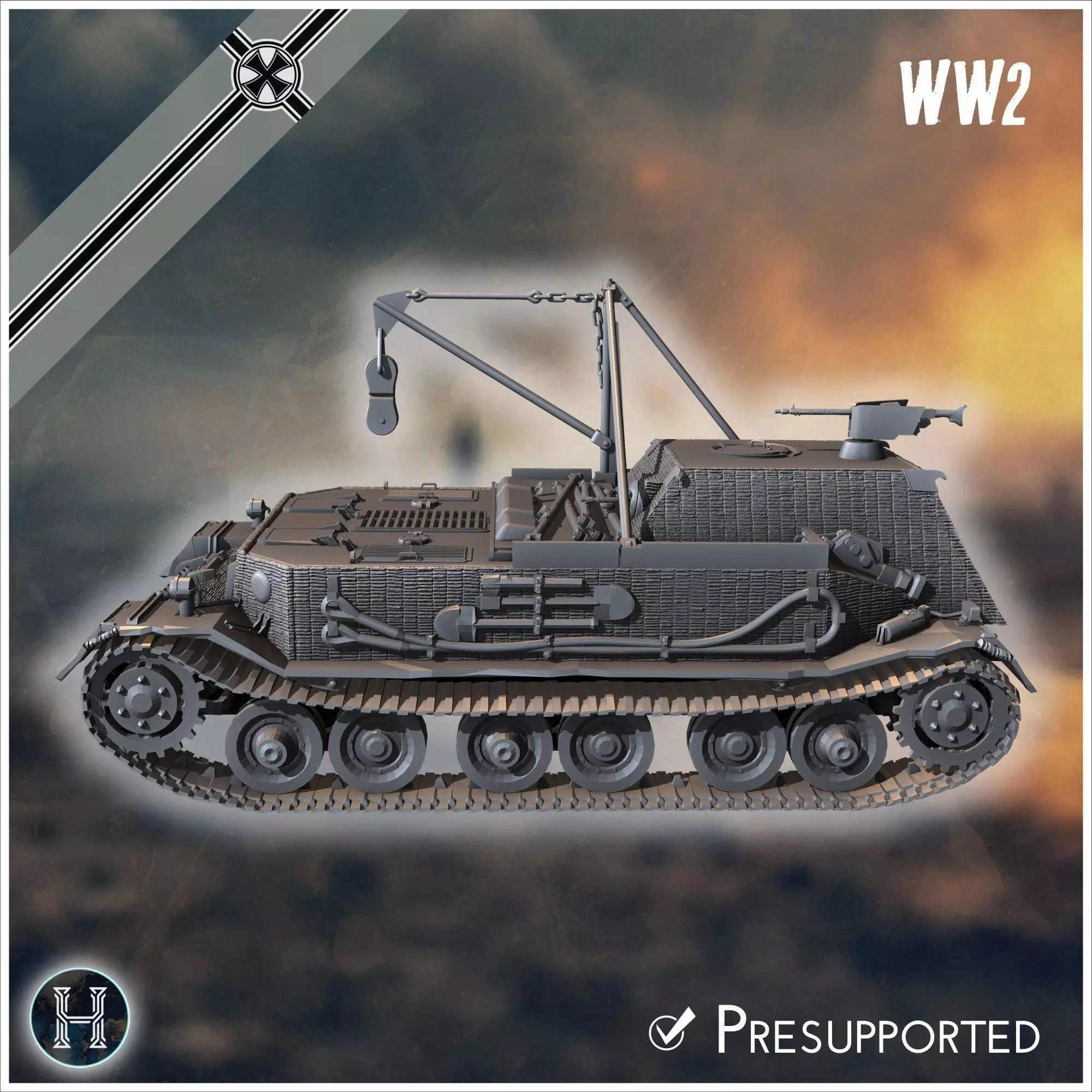 Bergepanzer Tiger P armored recovery vehicle - Germany Eastern W 3D print model_9