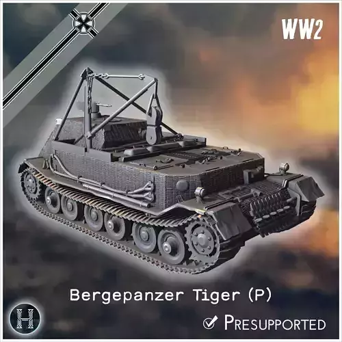 Bergepanzer Tiger P armored recovery vehicle - Germany Eastern W 3D print model