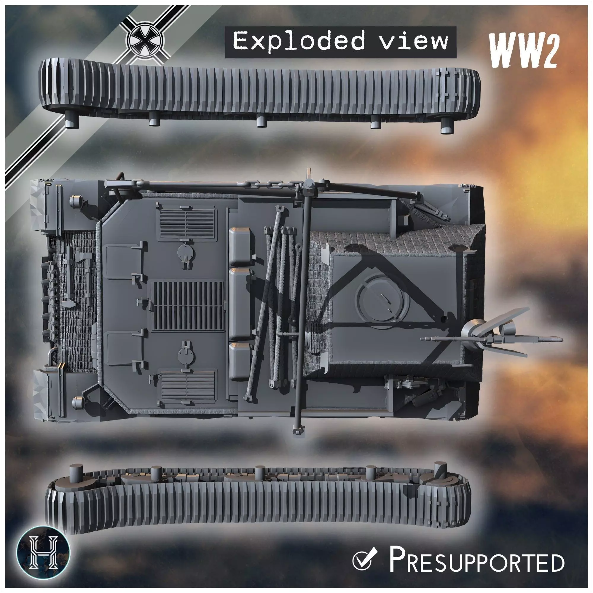 Bergepanzer Tiger P armored recovery vehicle - Germany Eastern W 3D print model_6