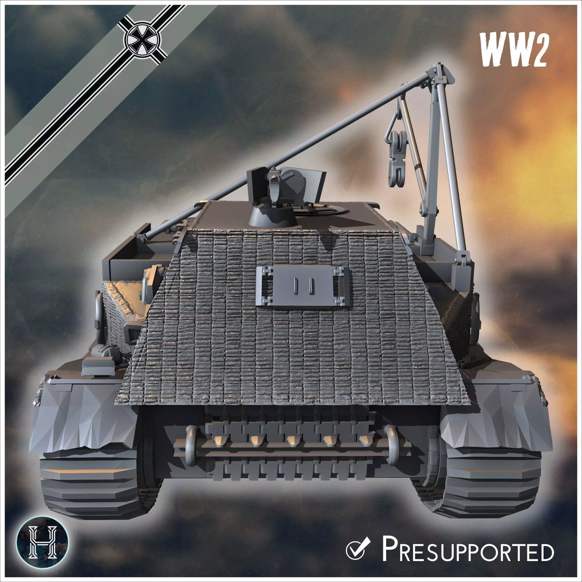 Bergepanzer Tiger P armored recovery vehicle - Germany Eastern W 3D print model_4