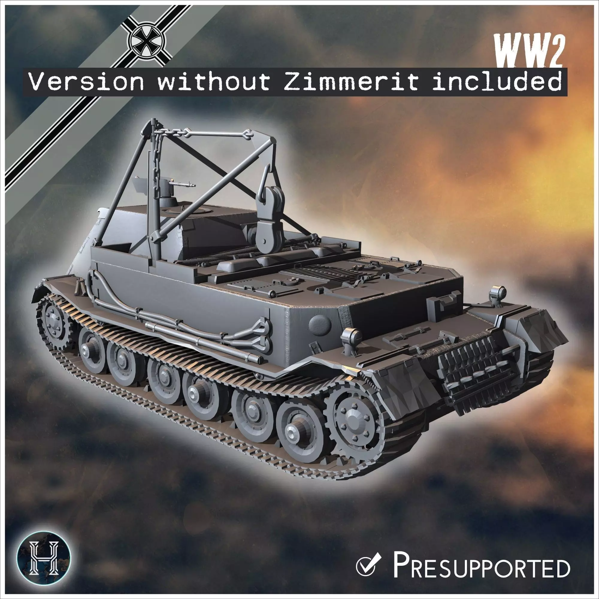 Bergepanzer Tiger P armored recovery vehicle - Germany Eastern W 3D print model_14