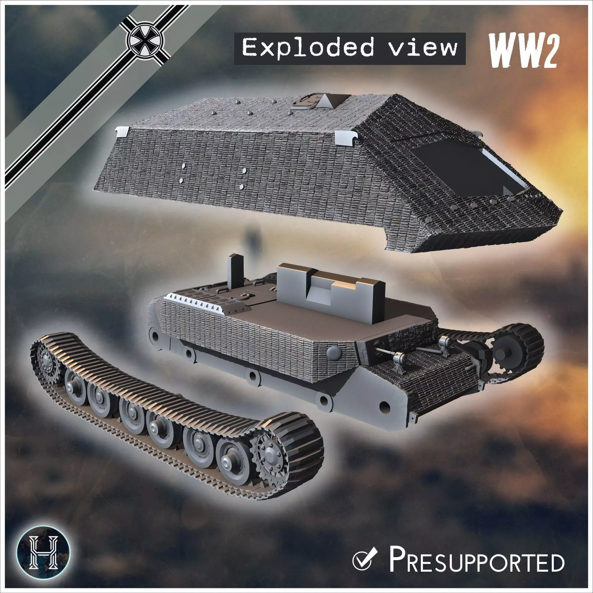 VK 4501 RammTiger assault tank - Germany Eastern Western Front 3D print model_14