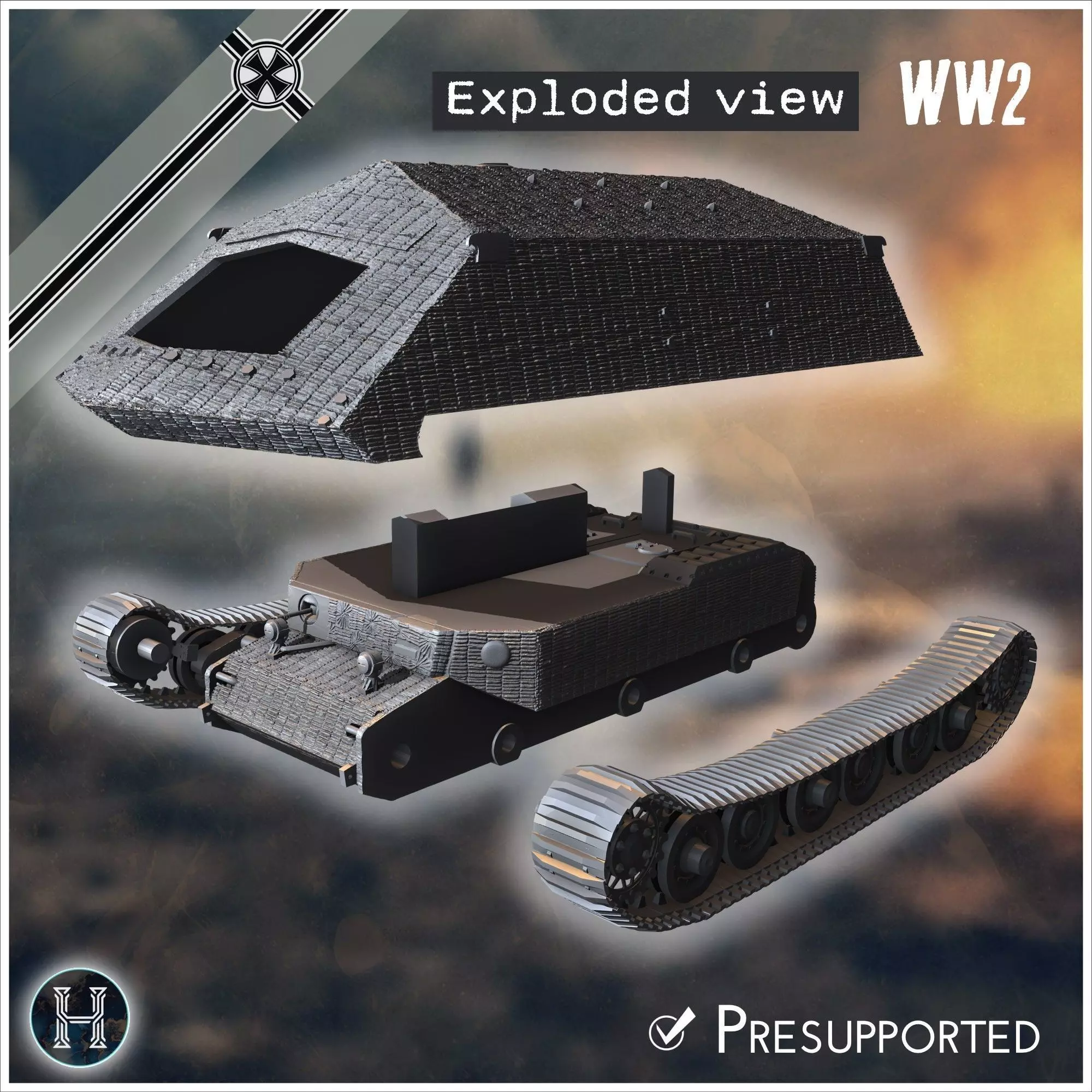 VK 4501 RammTiger assault tank - Germany Eastern Western Front 3D print model_11