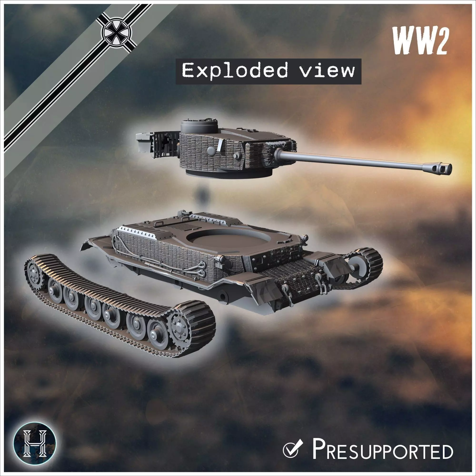 PzBefWgVI P VK 4501 up-armored heavy tank - Germany Eastern West 3D print model_13