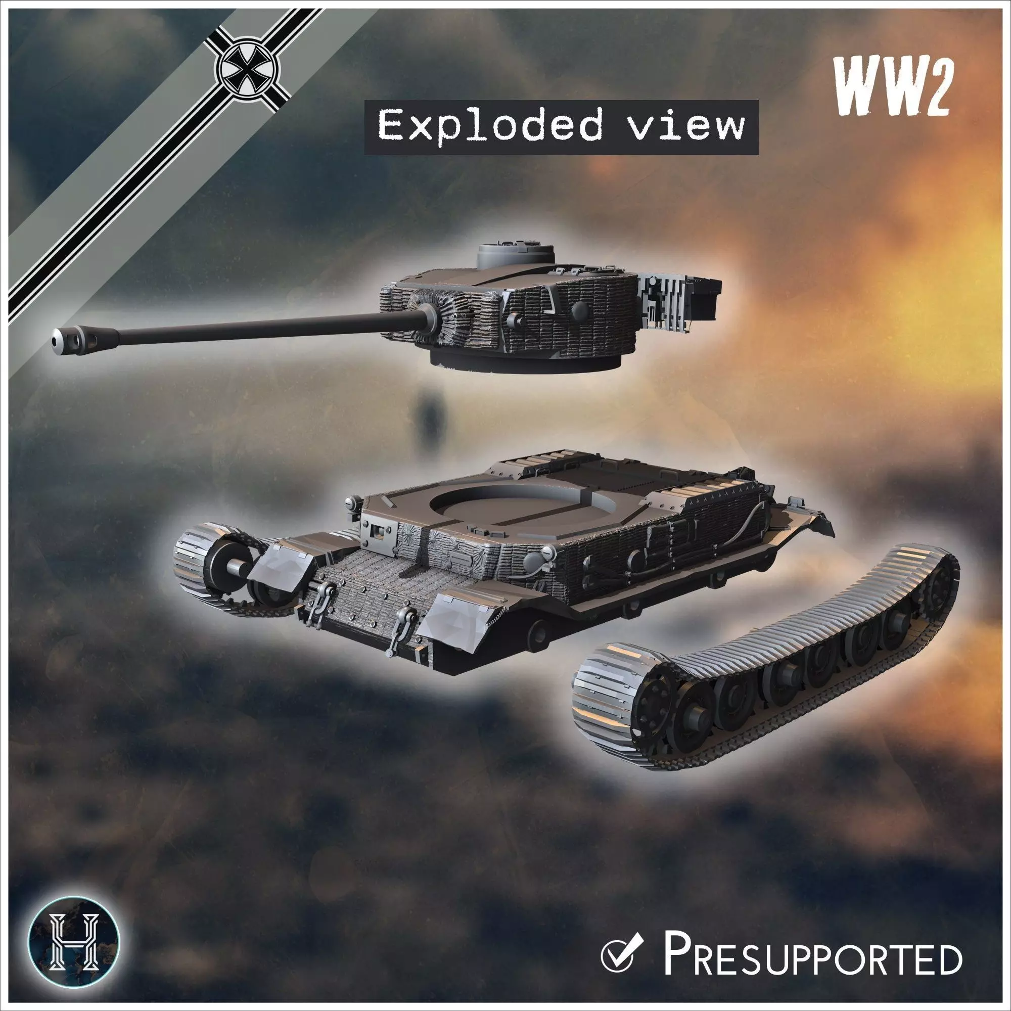 PzBefWgVI P VK 4501 up-armored heavy tank - Germany Eastern West 3D print model_10