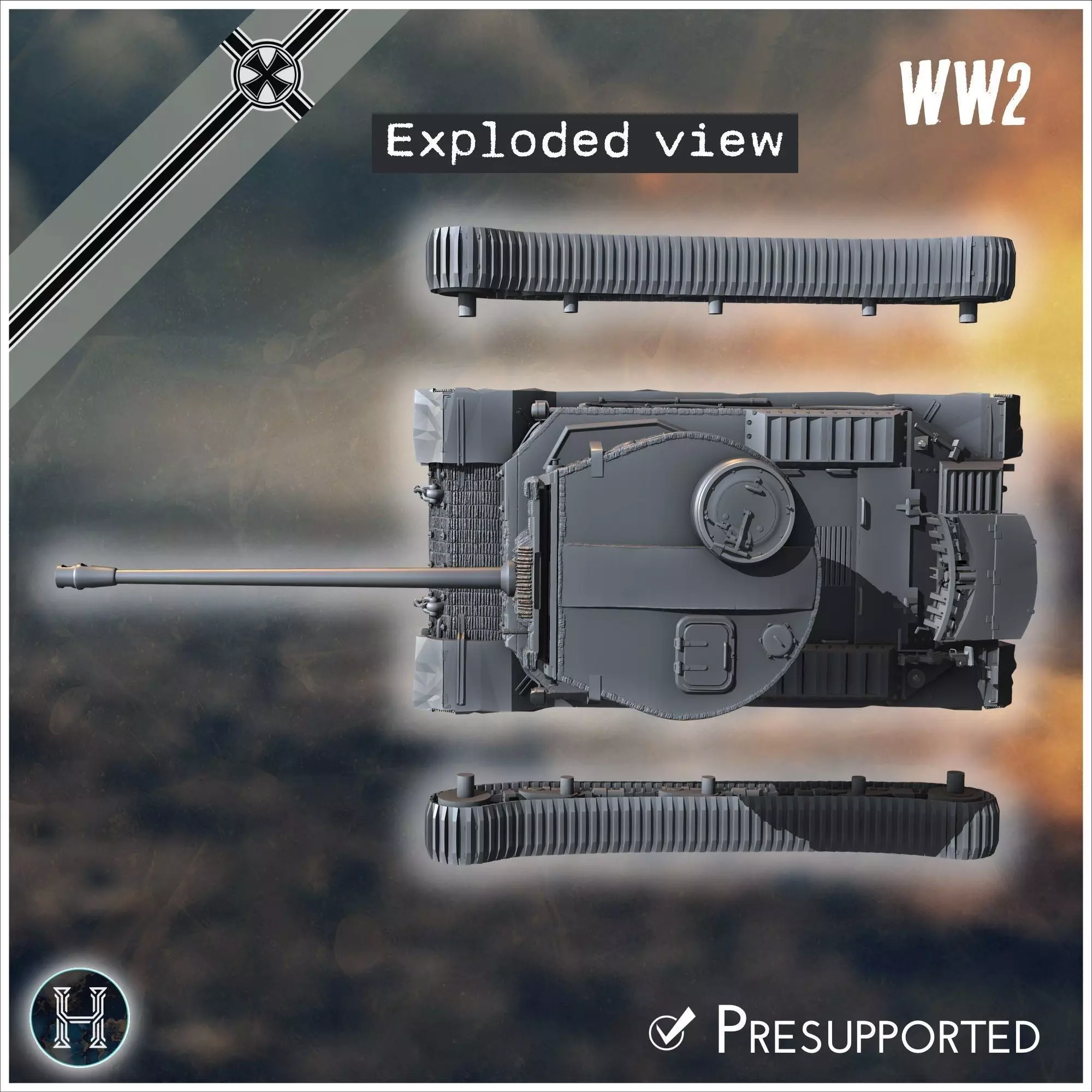 PzBefWgVI P VK 4501 up-armored heavy tank - Germany Eastern West 3D print model_6