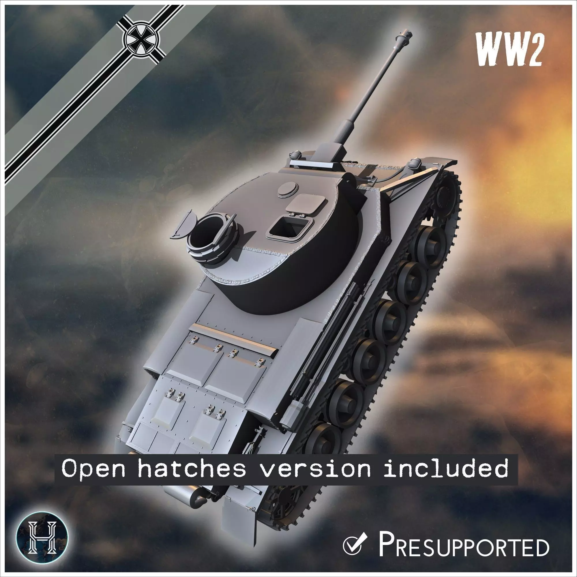 VK 3001 P medium tank - Germany Eastern Western Front Normandy I 3D print model_13