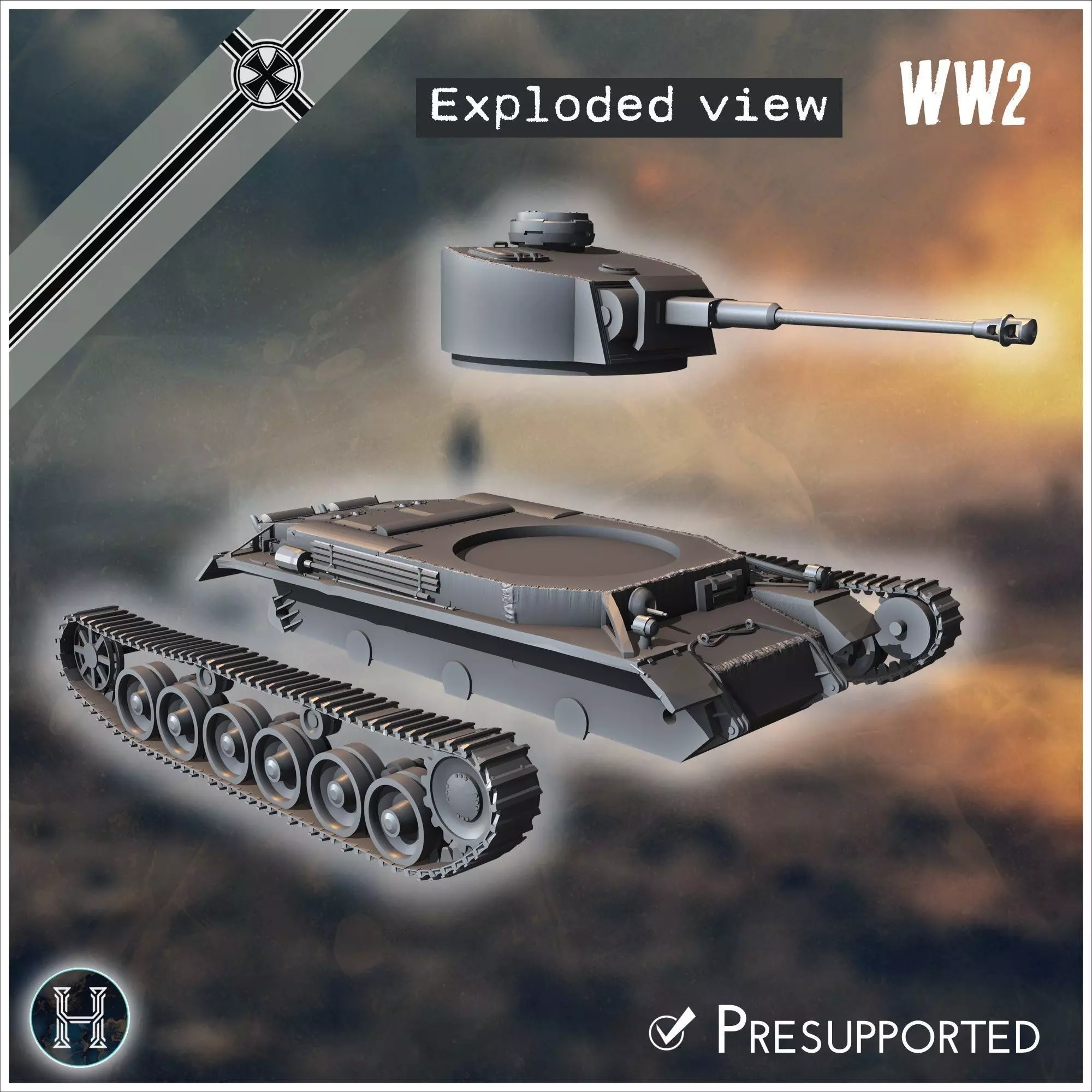 VK 3001 P medium tank - Germany Eastern Western Front Normandy I 3D print model_10