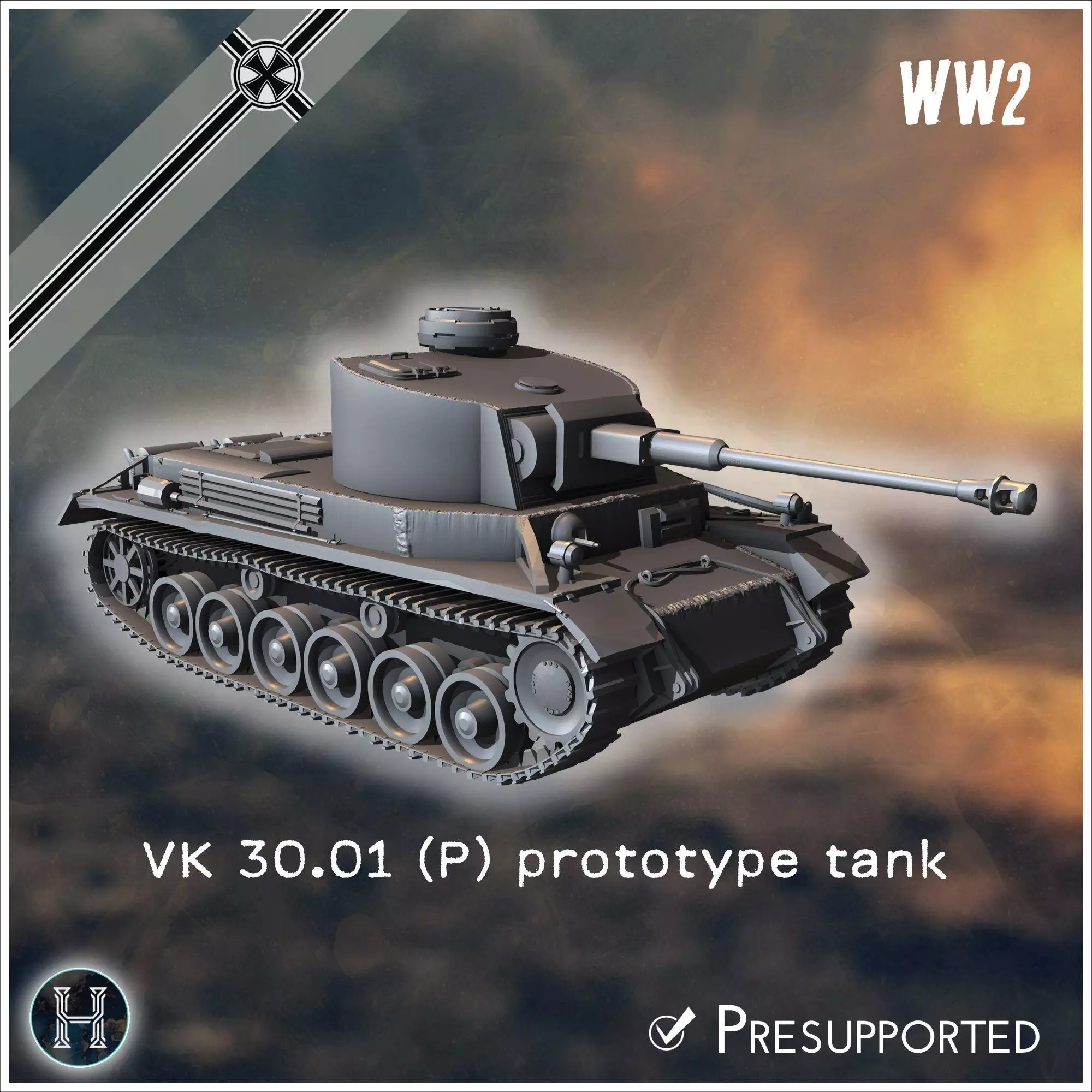VK 3001 P medium tank - Germany Eastern Western Front Normandy I 3D print model_0