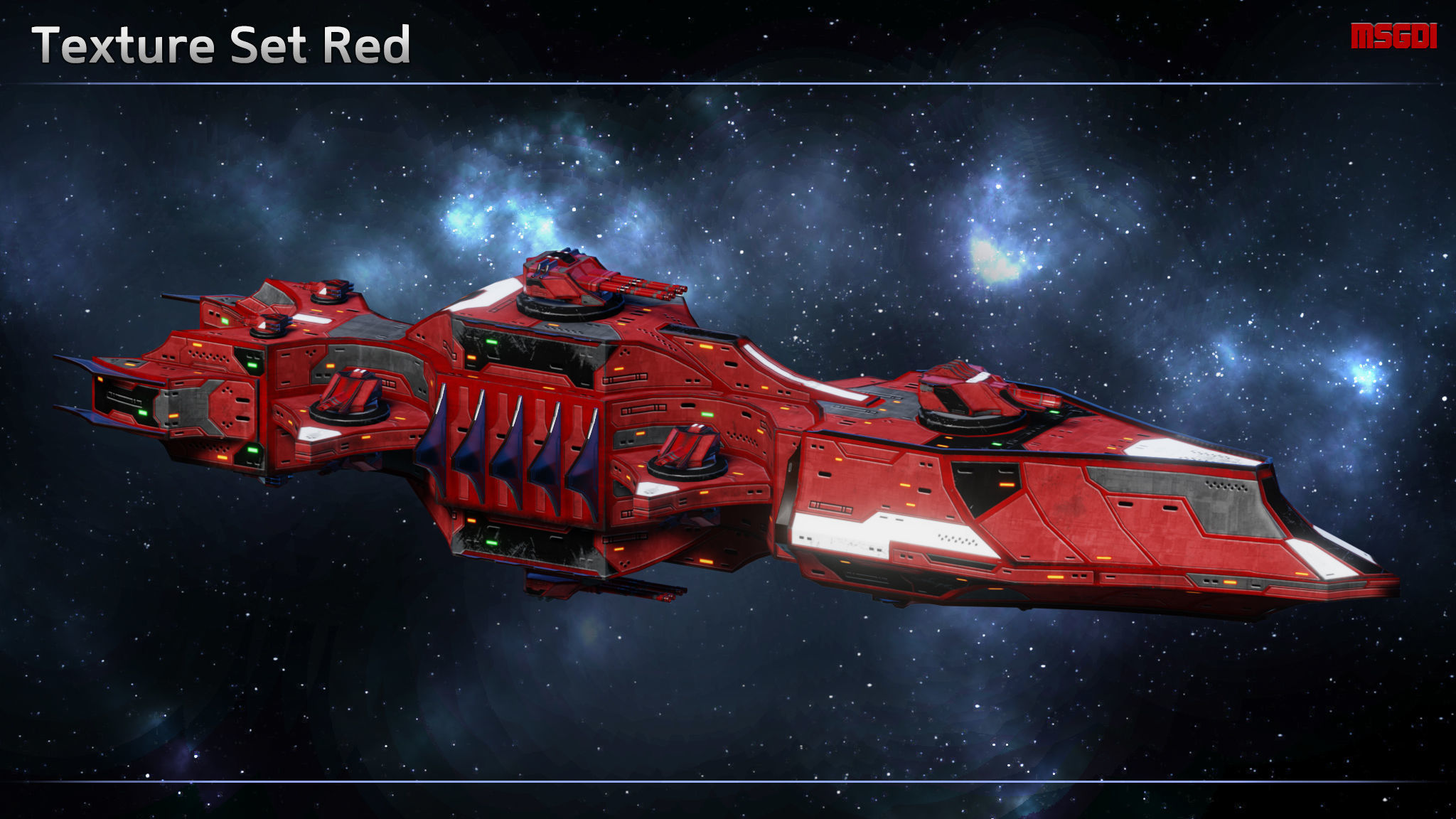 Spaceship Thaalian Empire Battlecruiser Low-poly 3D model_9