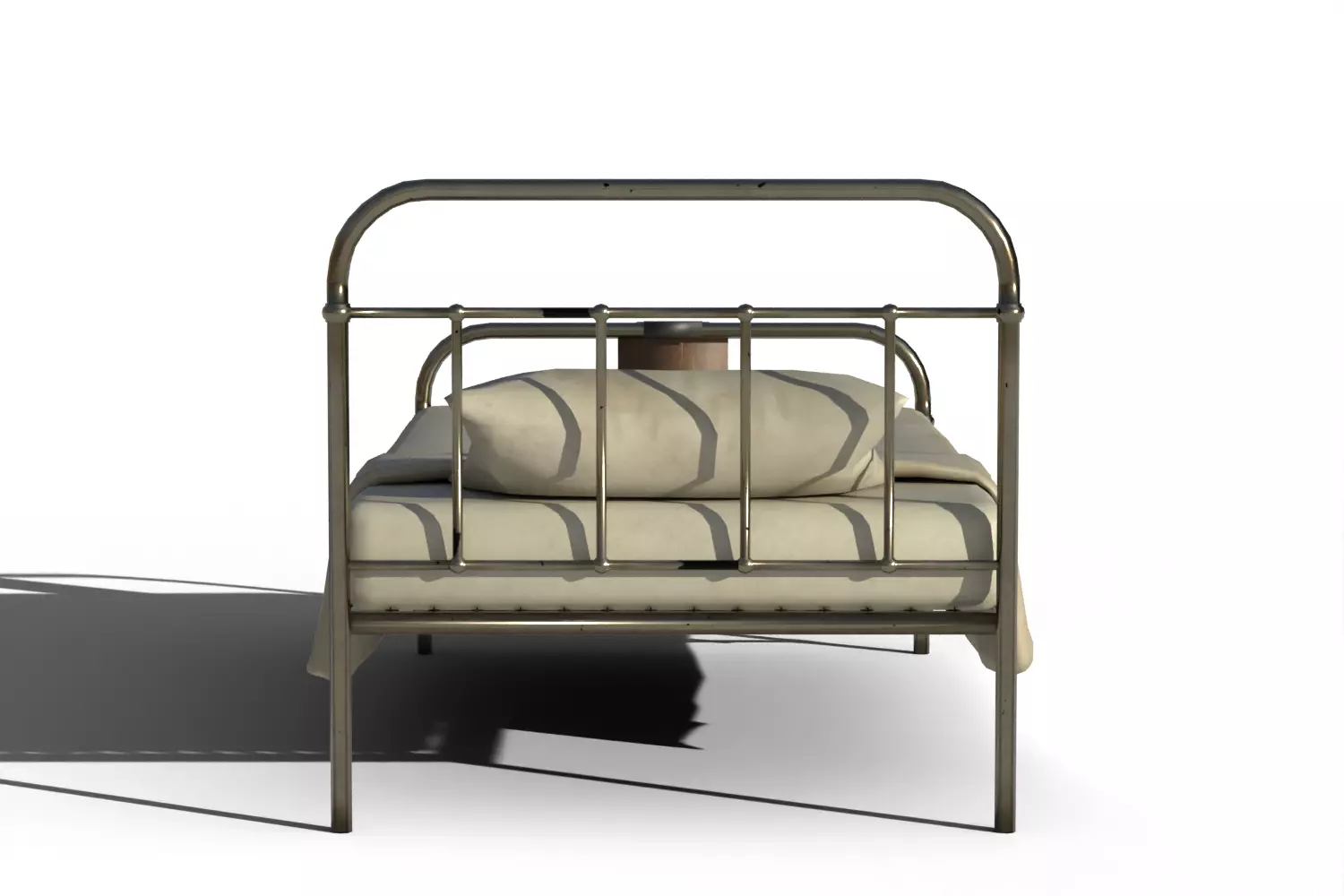 Old Hospital Bed 3D model_8