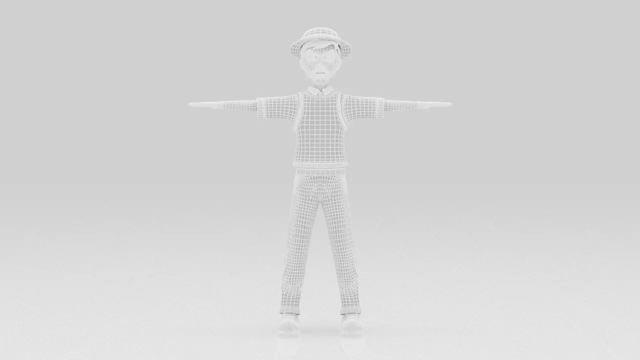 Character Street Bone Rigged  Low-poly 3D model_9