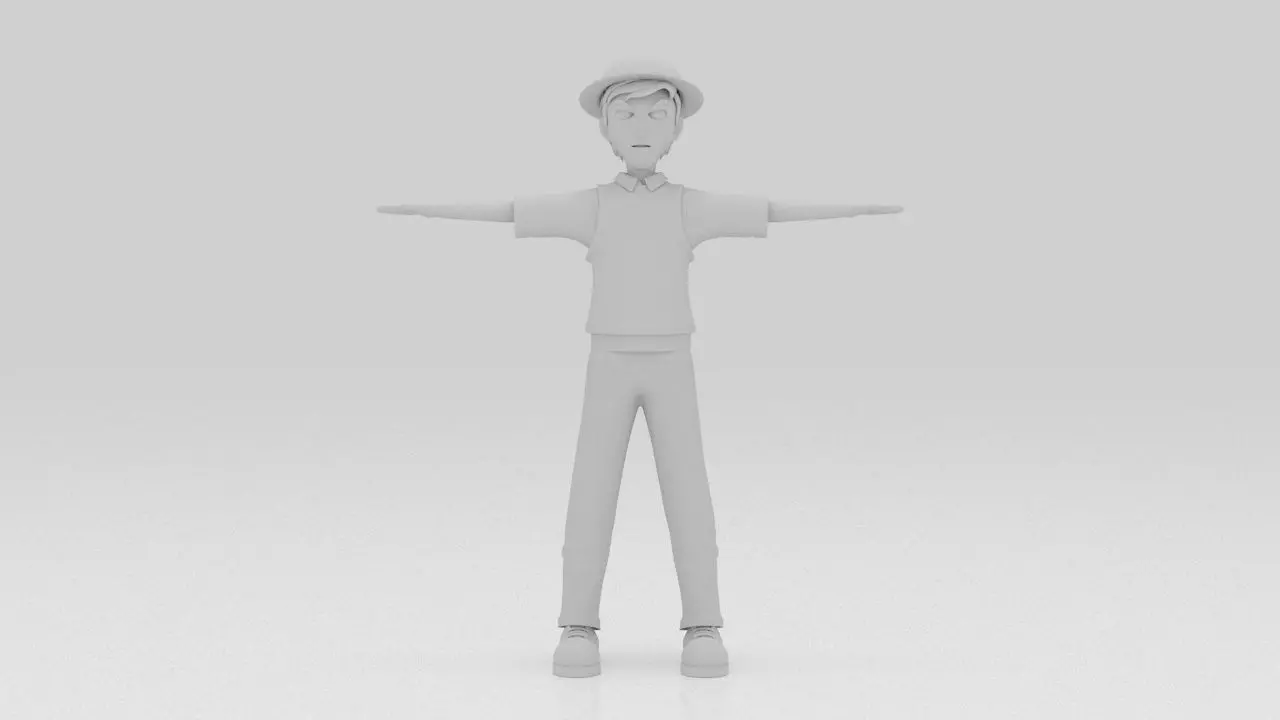 Character Street Bone Rigged  Low-poly 3D model_5