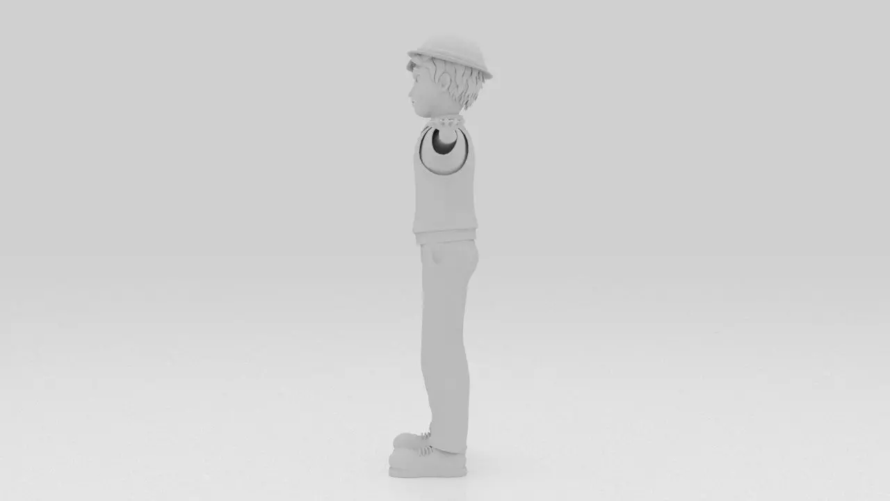 Character Street Bone Rigged  Low-poly 3D model_6