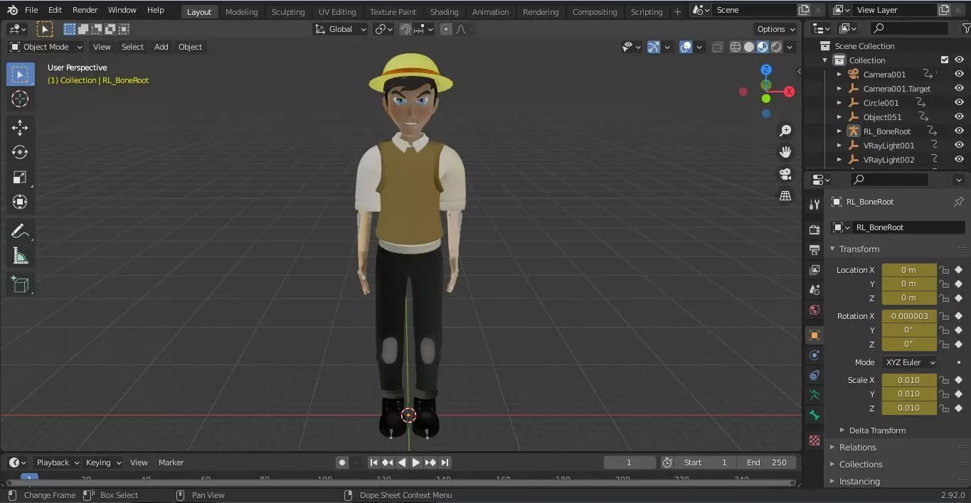 Character Street Bone Rigged  Low-poly 3D model_14